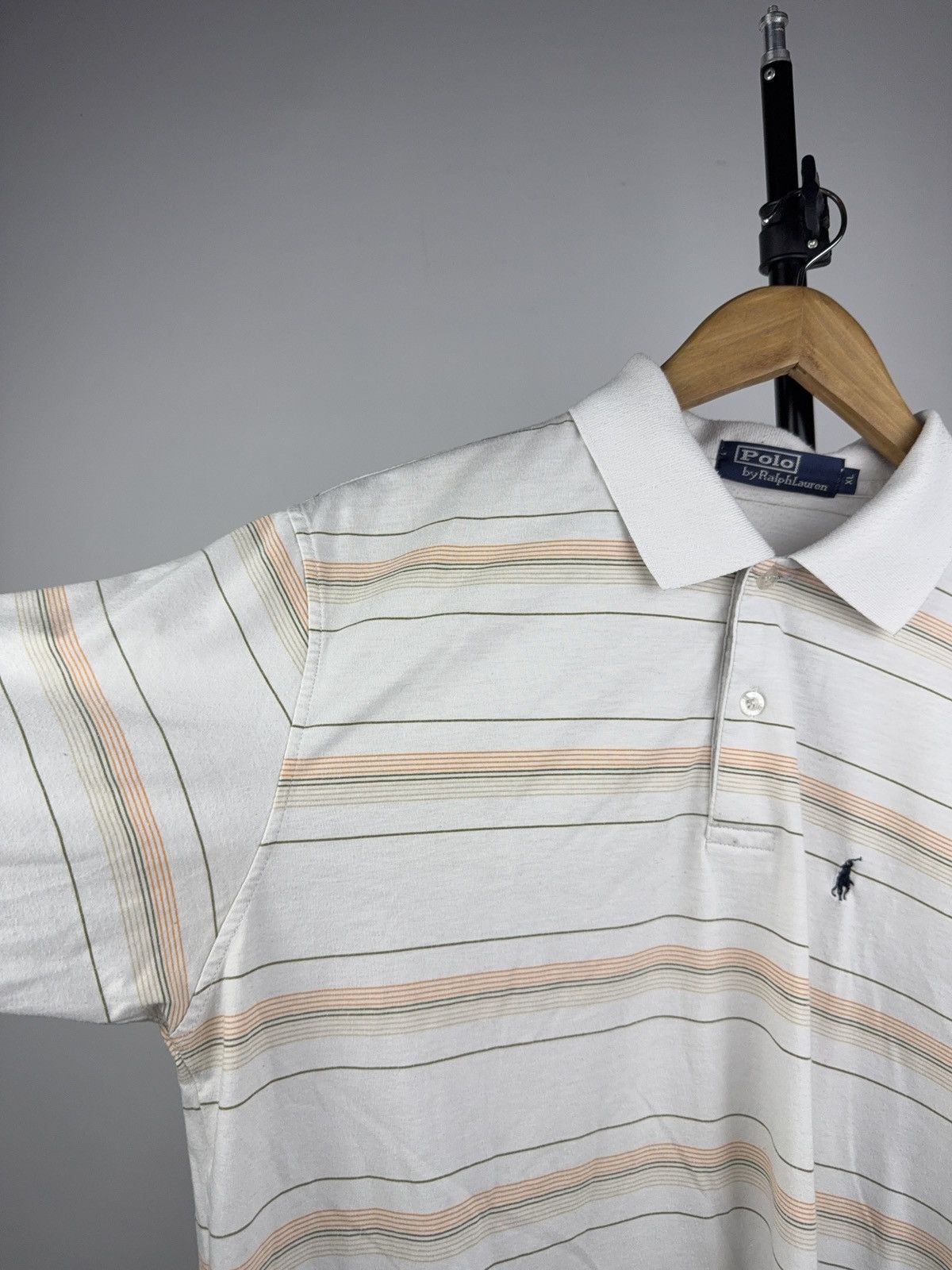 Polo Ralph Lauren Luxury Retro Lauren Striped Polo Shirt Vintage White XL Size US XL / EU 56 / 4 - 5 Thumbnail