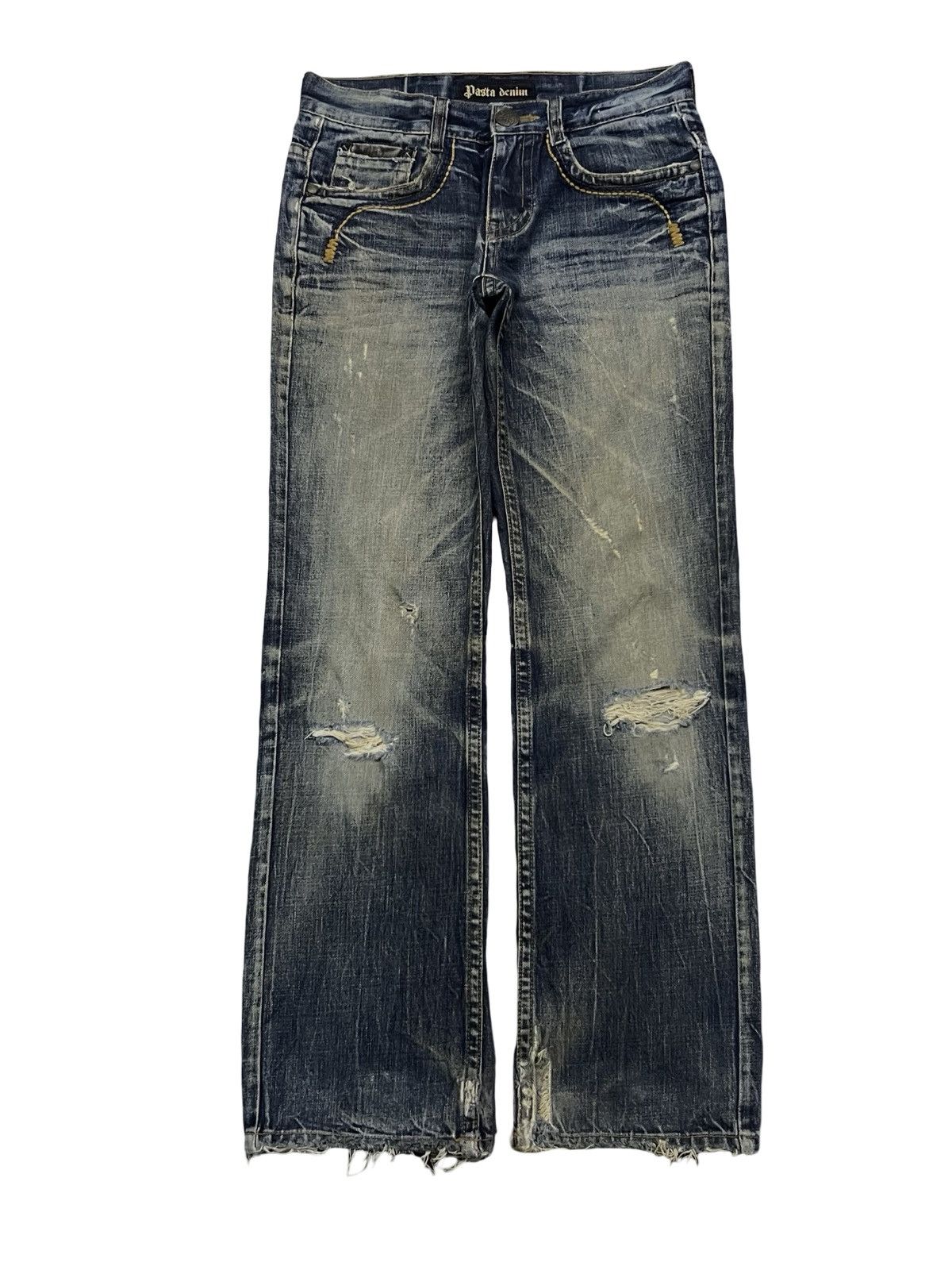 Japanese Brand Vintage Pasta Denim Jeans | Vintage Faded Wash | W31 Size US 31 - 2 Thumbnail