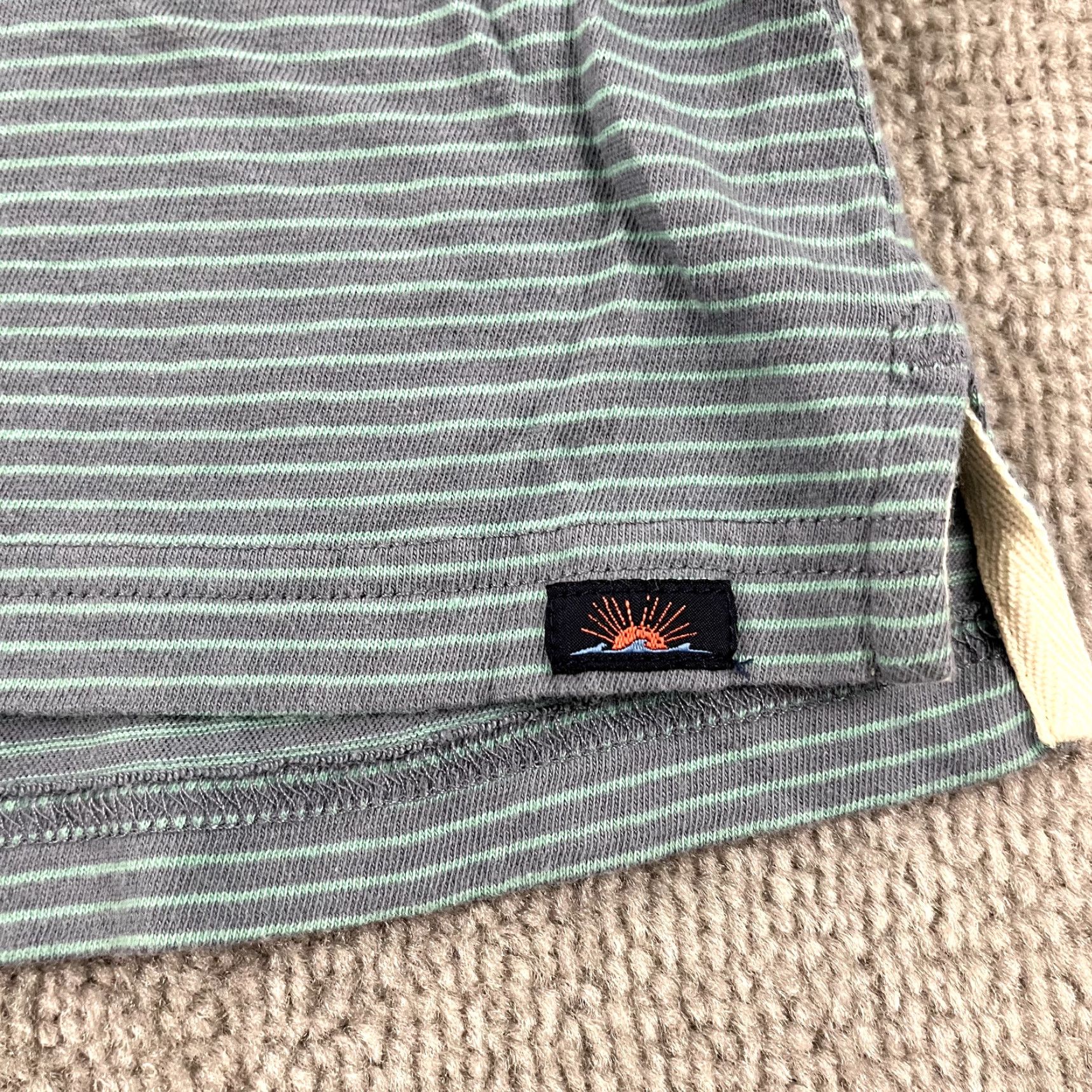 Faherty FAHERTY Polo Shirt Mens XL Green Blue Striped Preppy Beach Activewear Size US XL / EU 56 / 4 - 2 Thumbnail