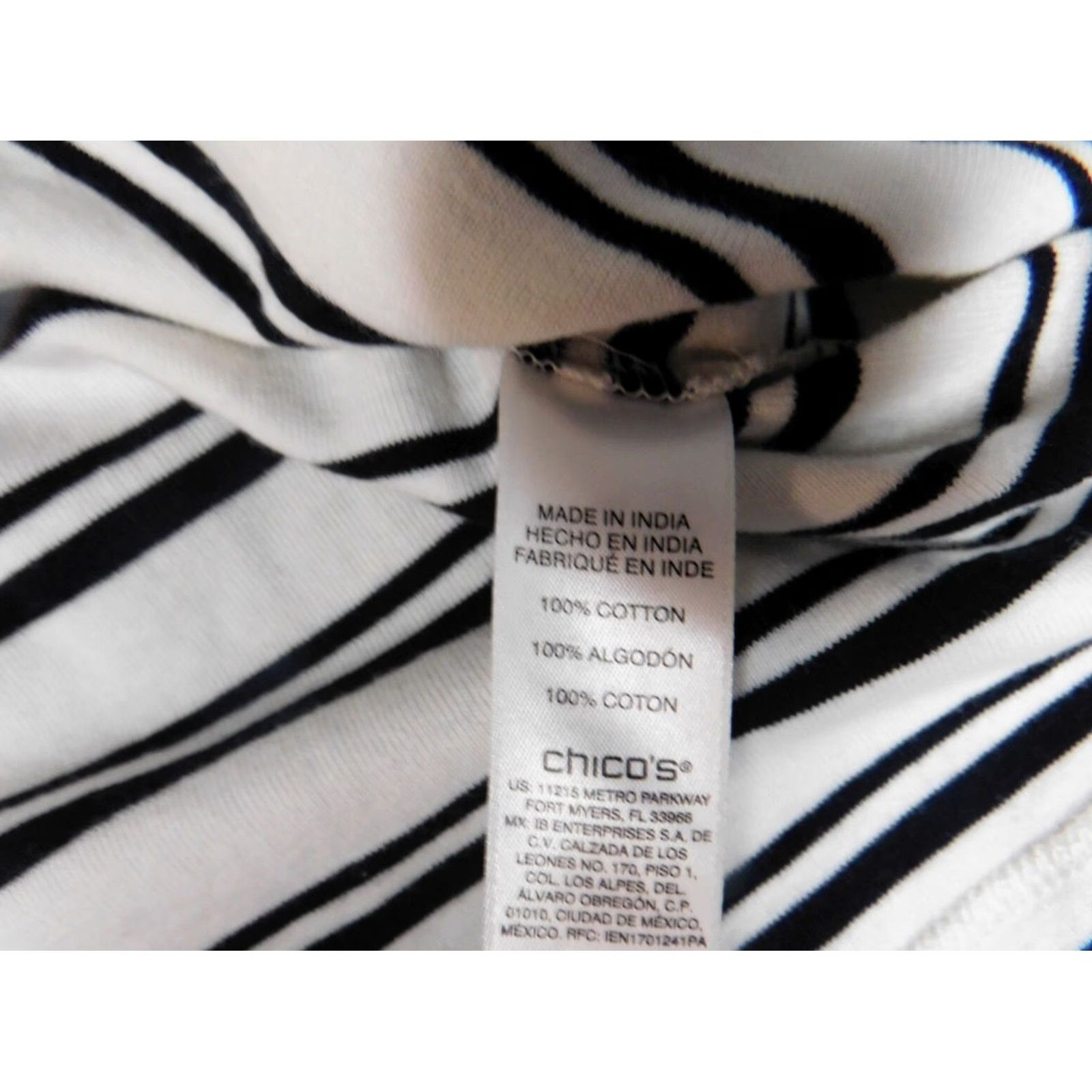 Vintage Chicos Blouse Shirt Women 1 Beige Cotton Striped Crew Neck Pullover Knit Long Sleeve Casual Button 100% Cotton Regular Vintage No Size XS / US 0-2 / IT 36-38 - 7 Thumbnail