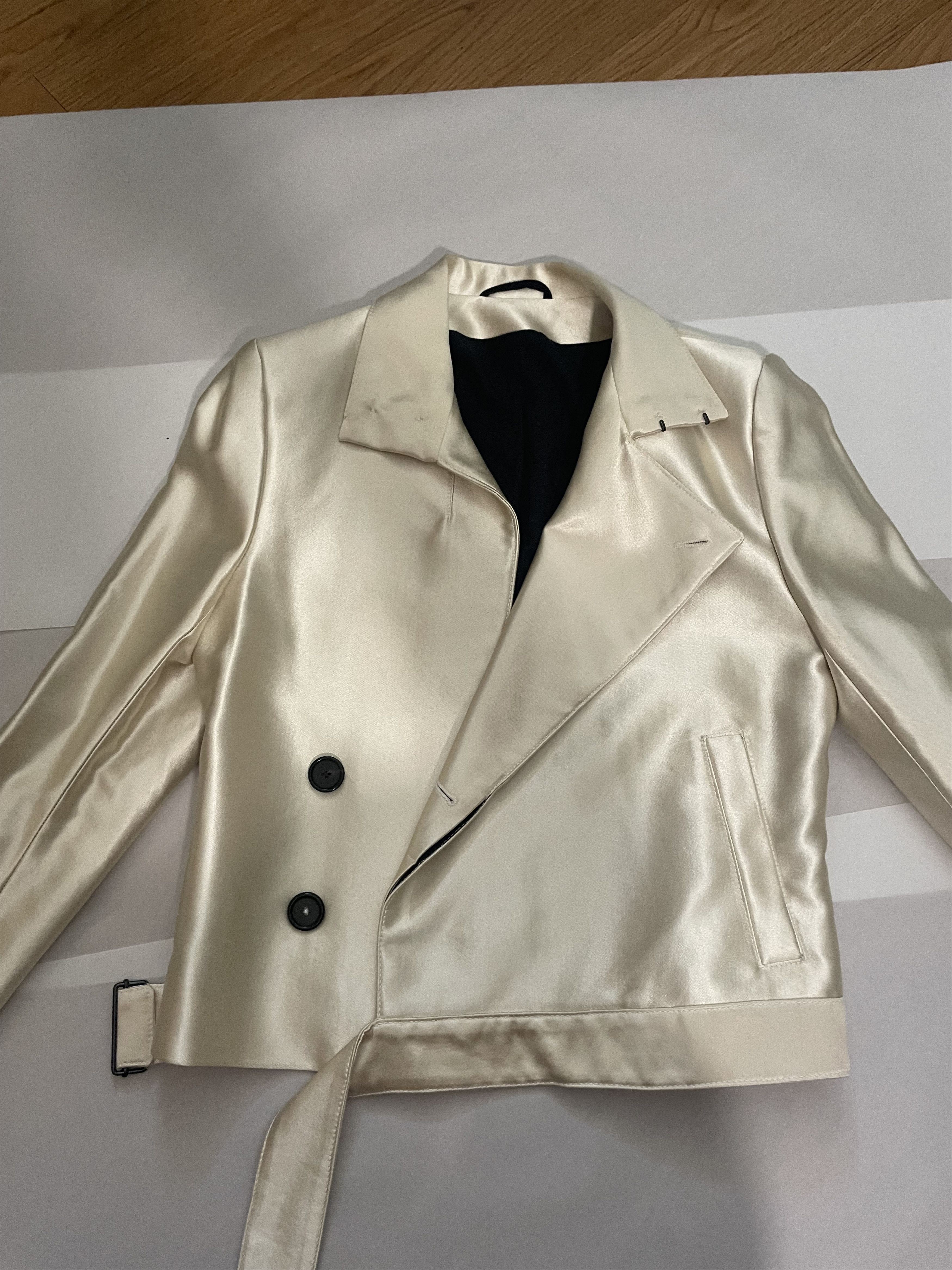 Ann Demeulemeester Ann Demeulemeester Satin Tailored Jacket in XXS Size US XXS / EU 40 - 5 Thumbnail