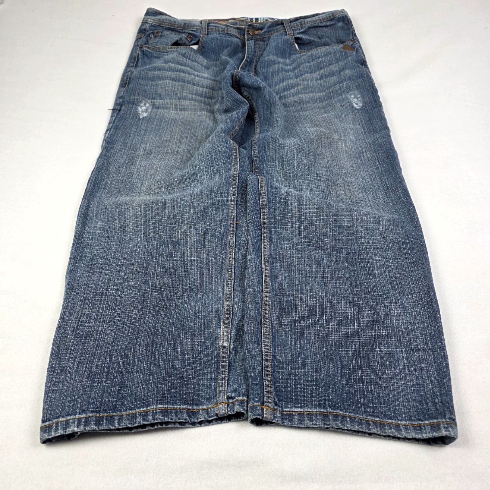 Akademiks VINTAGE Akademiks Jeans Mens 44x32 Blue Wide-Leg Grunge Denim 42x30 Fit Skater 90s Size US 44 / EU 60 - 3 Thumbnail