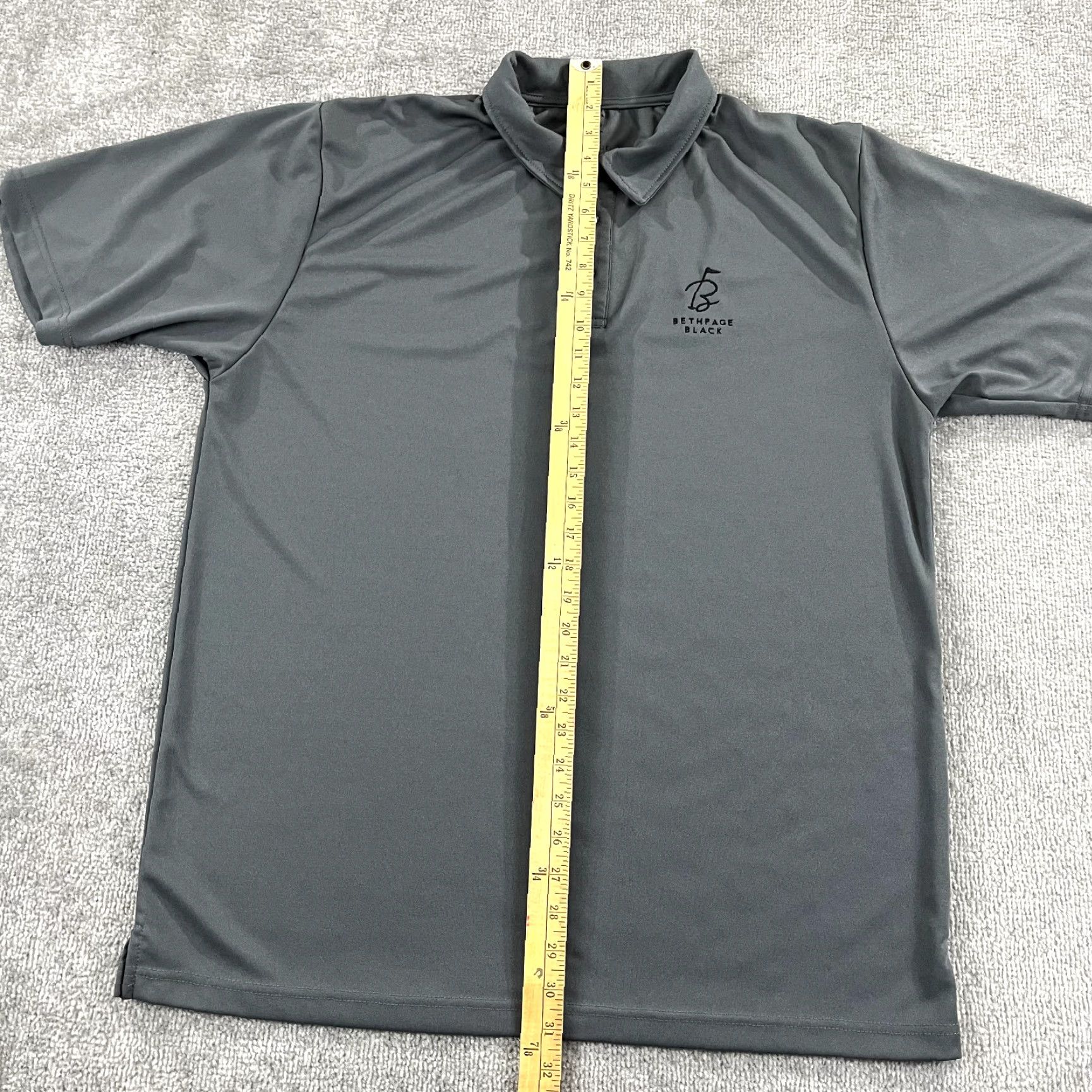 Vintage Bethpage Black Polo Shirt Mens XL Gray Golf Performance Logo Button Size US XL / EU 56 / 4 - 4 Thumbnail