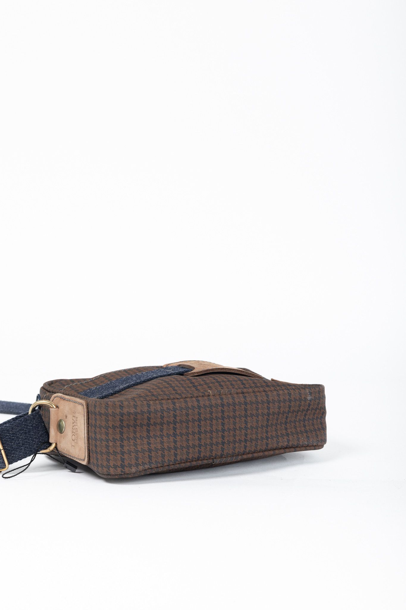 Loewe Loewe Brown Houndstooth-Canvas Leather-Trim Shoulder Bag Size ONE SIZE - 5 Thumbnail