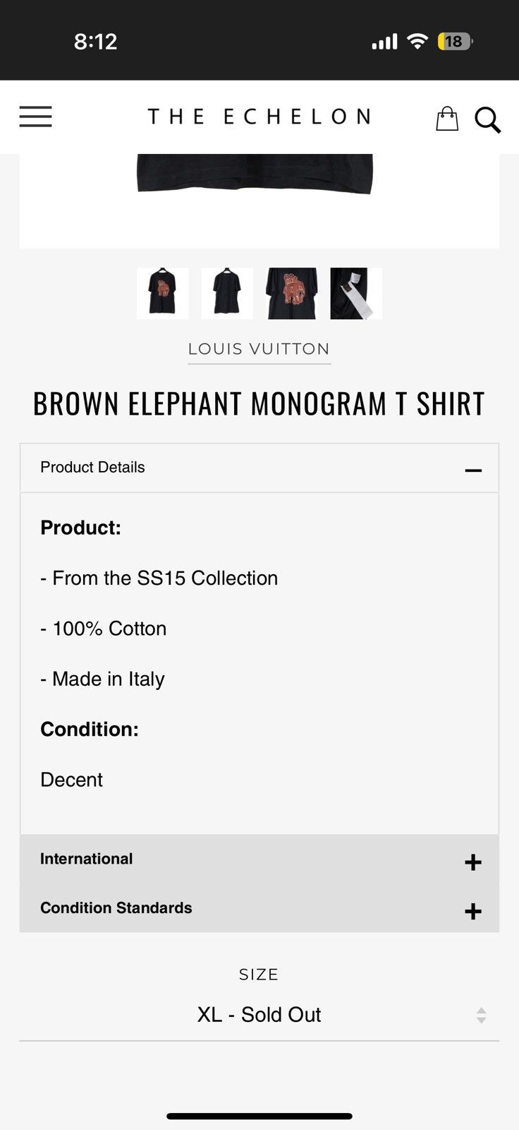 Louis Vuitton SS2015 Louis Vuitton Brown Elephant Monogram Tshirt Size US S / EU 44-46 / 1 - 3 Thumbnail