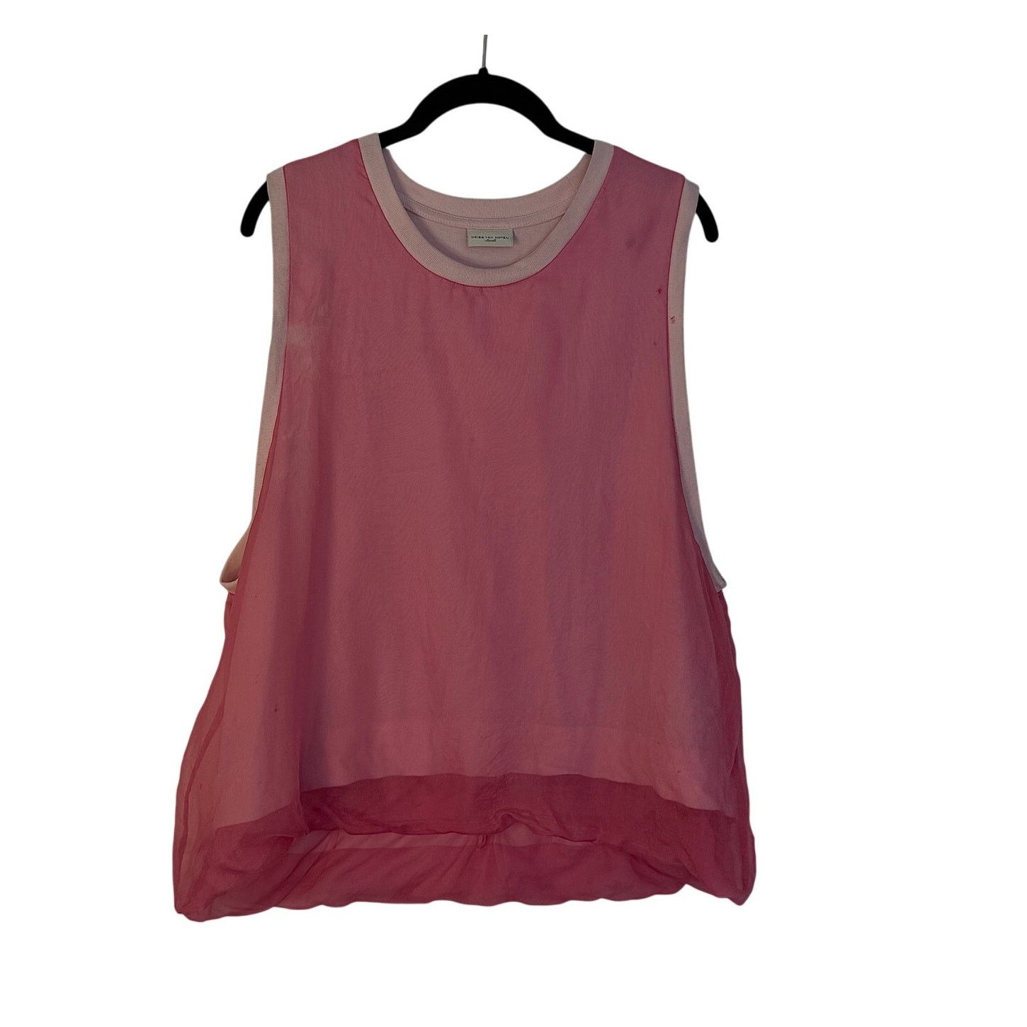 Dries Van Noten Dries Van Noten Pink Organza Sleeveless Top Size S / US 4 / IT 40 - 1 Thumbnail