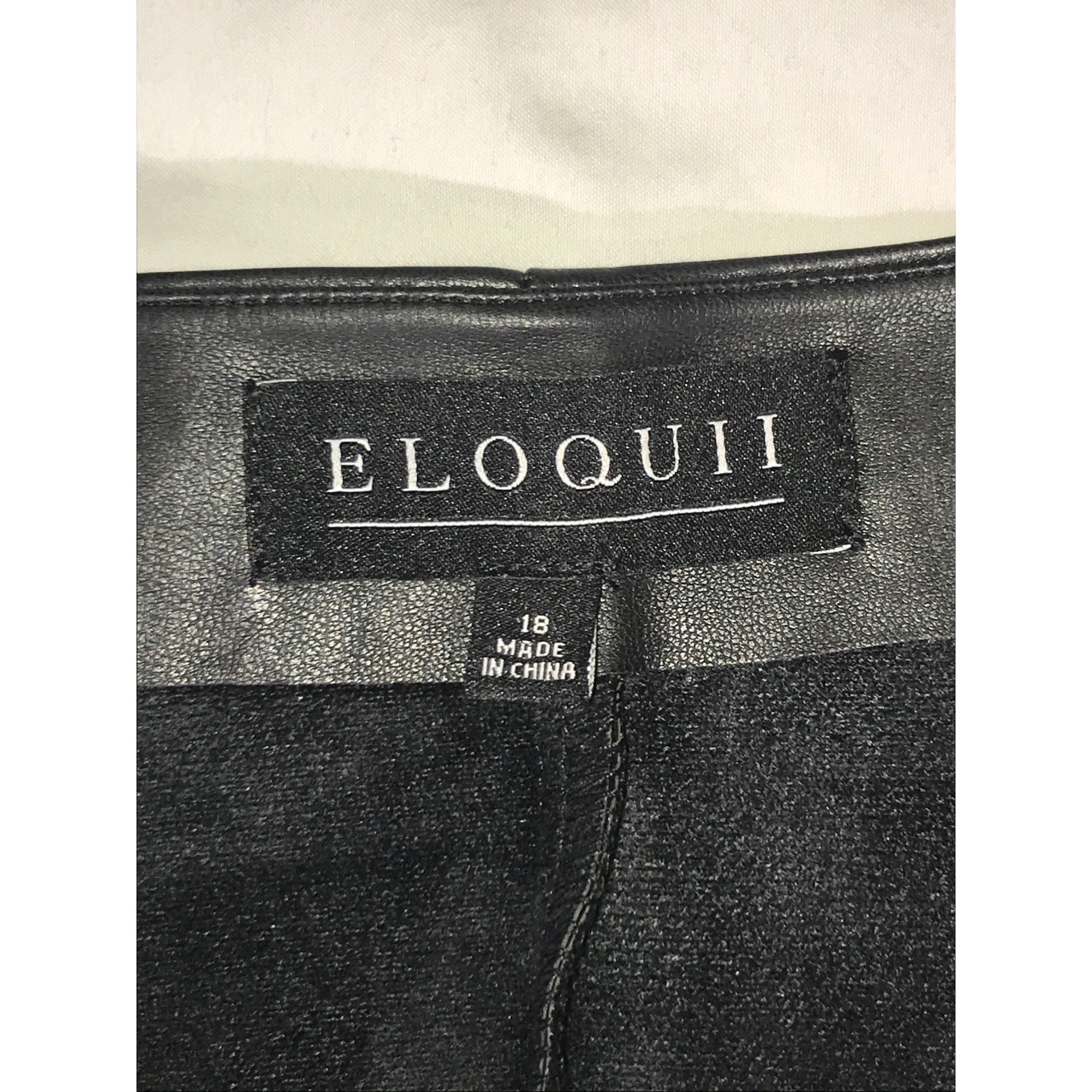 Other Eloquii Women's Black Plus Size Faux Leather Jumpsuit Size 40" / US 18 - 5 Thumbnail