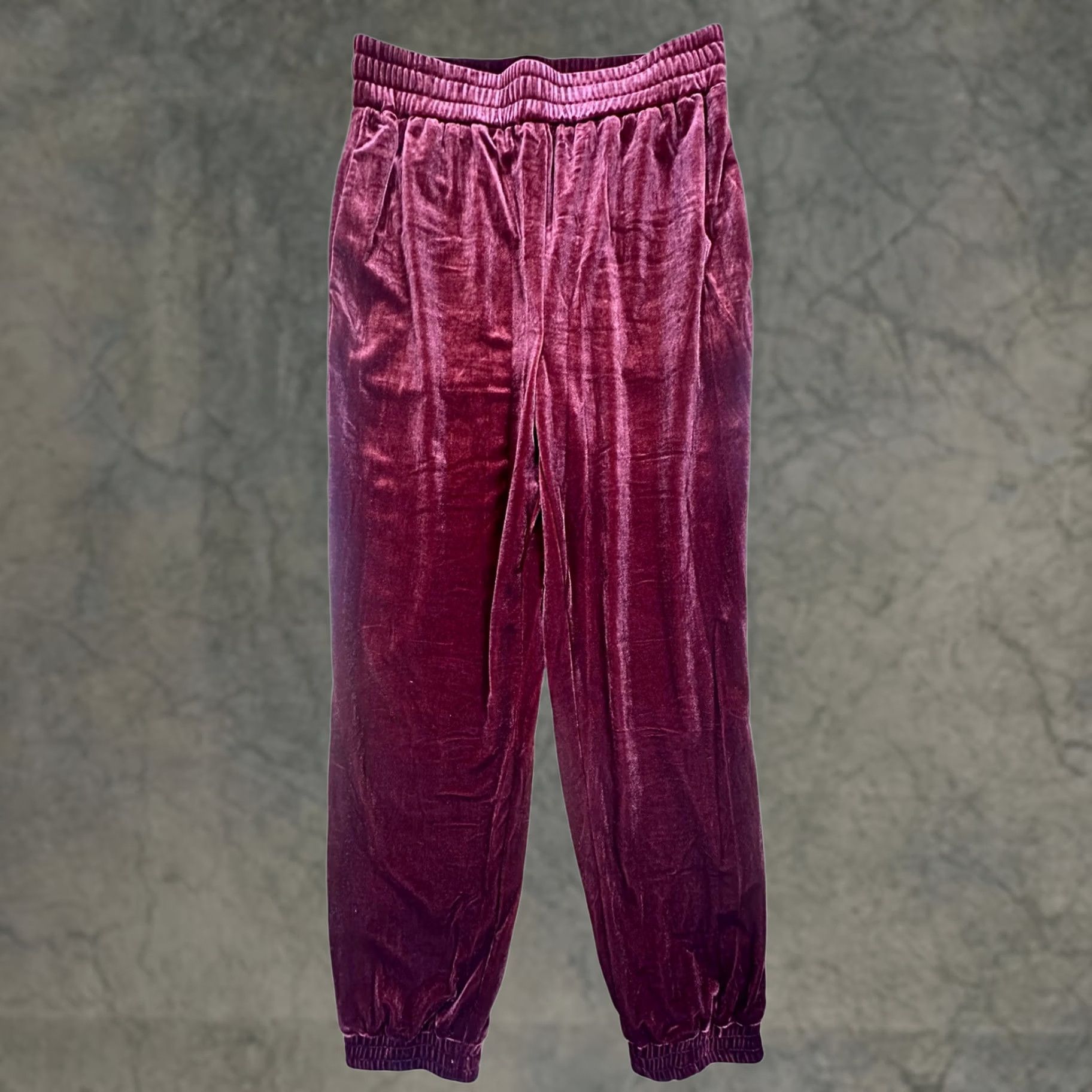 Born BALTIC BORN Velvet Jogger Pants Burgundy Elastic Waist S Size Medium Size 28" / US 6 / IT 42 - 1 Thumbnail