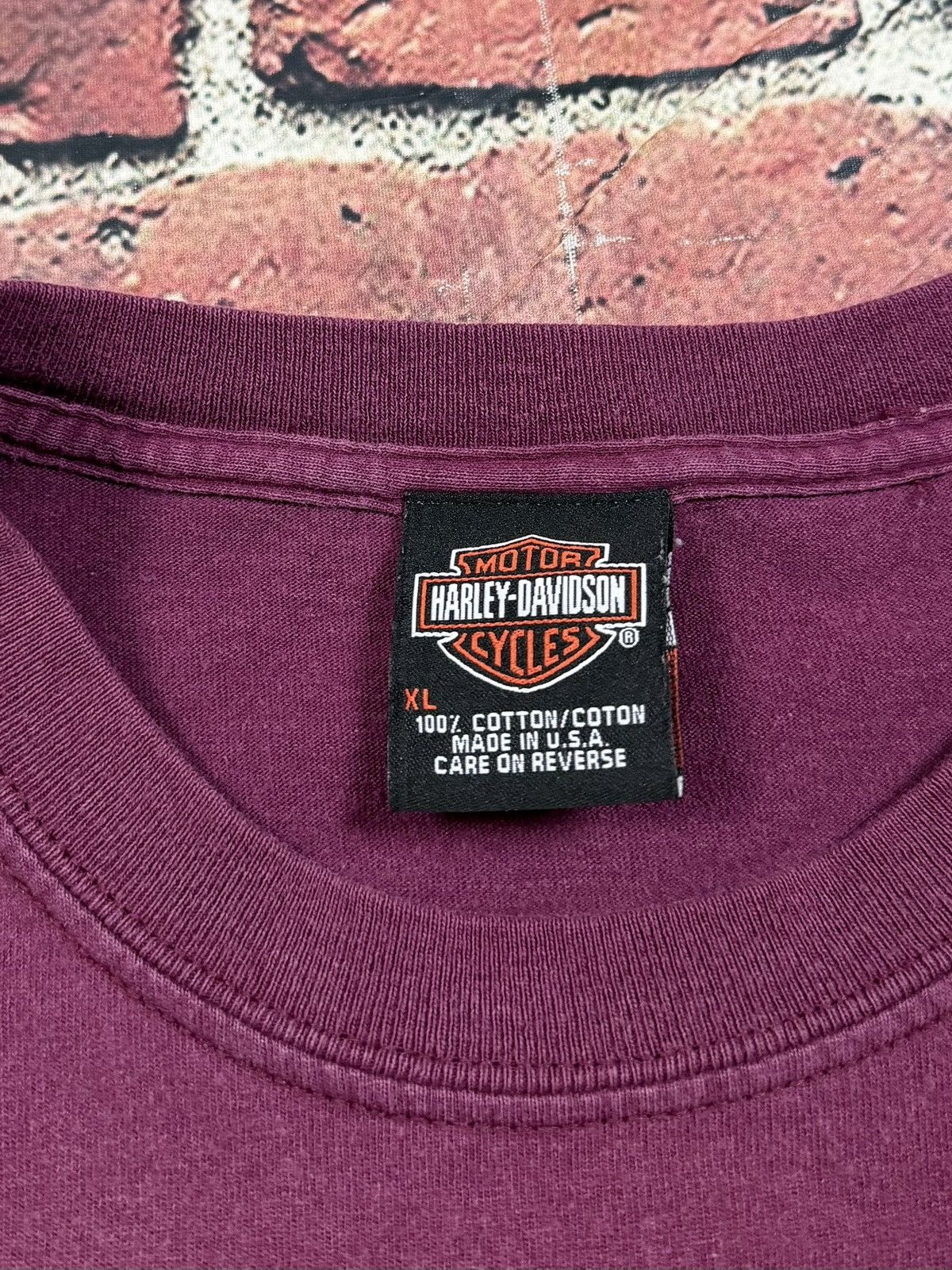 Harley Davidson Harley Davidson Maroon T Shirt Eagle Flames Winchester VA Size US XL / EU 56 / 4 - 6 Thumbnail