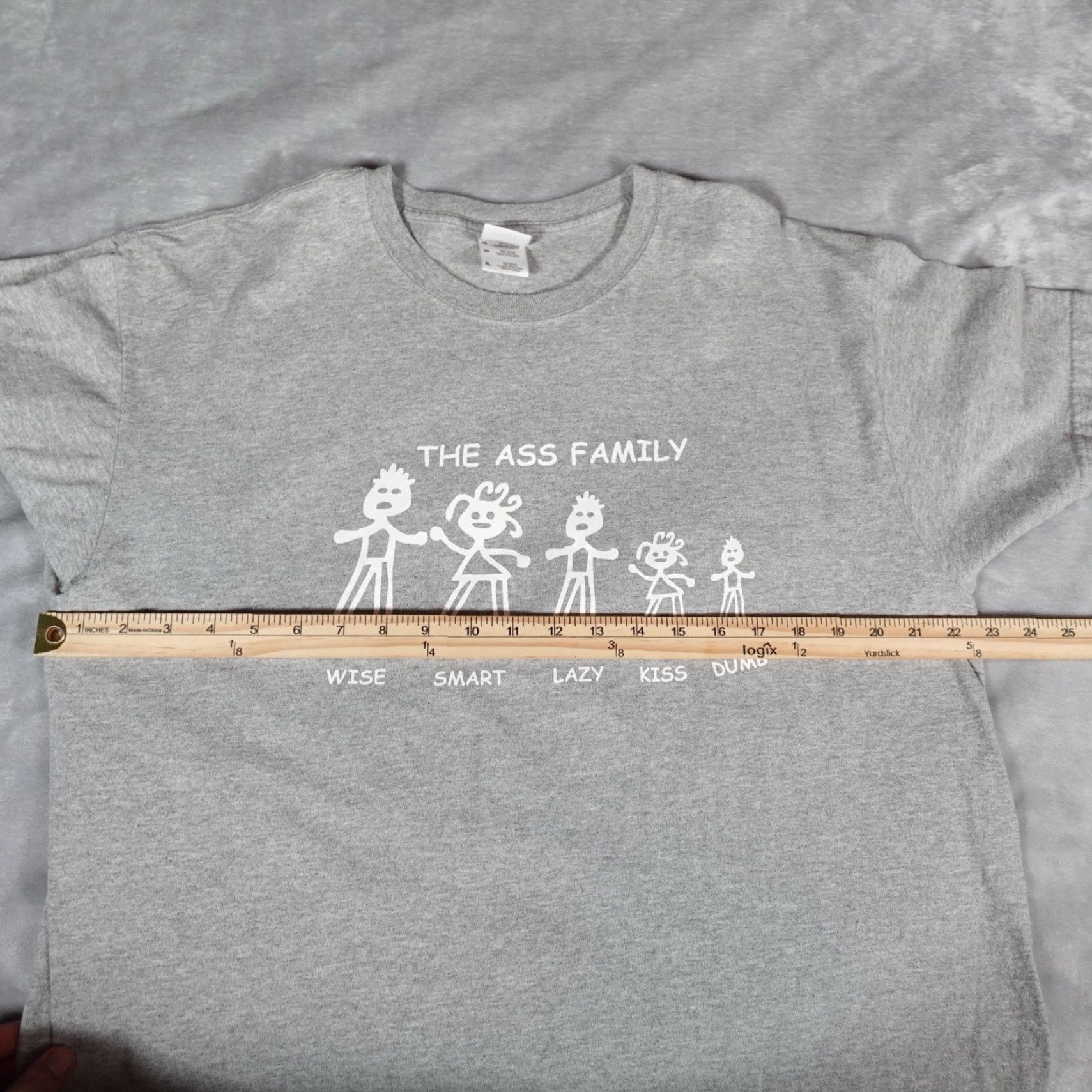 Fruit Of The Loom Funny Graphic Print T-Shirt Mens XL Gray Fruit of the Loom Y2K Humor Size US XL / EU 56 / 4 - 6 Thumbnail
