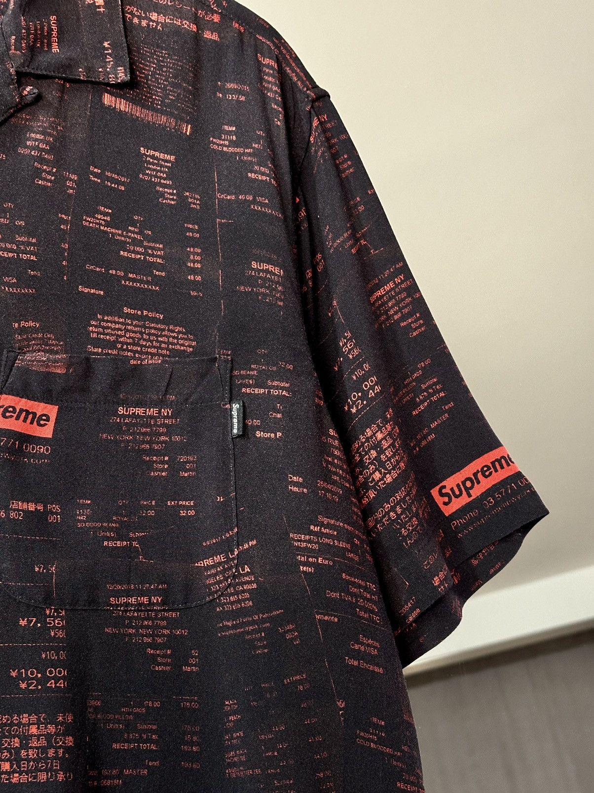 Supreme Vintage Supreme Receipts Rayon Shirt Black Men FW20 VISCOSE Size US M / EU 48-50 / 2 - 6 Thumbnail