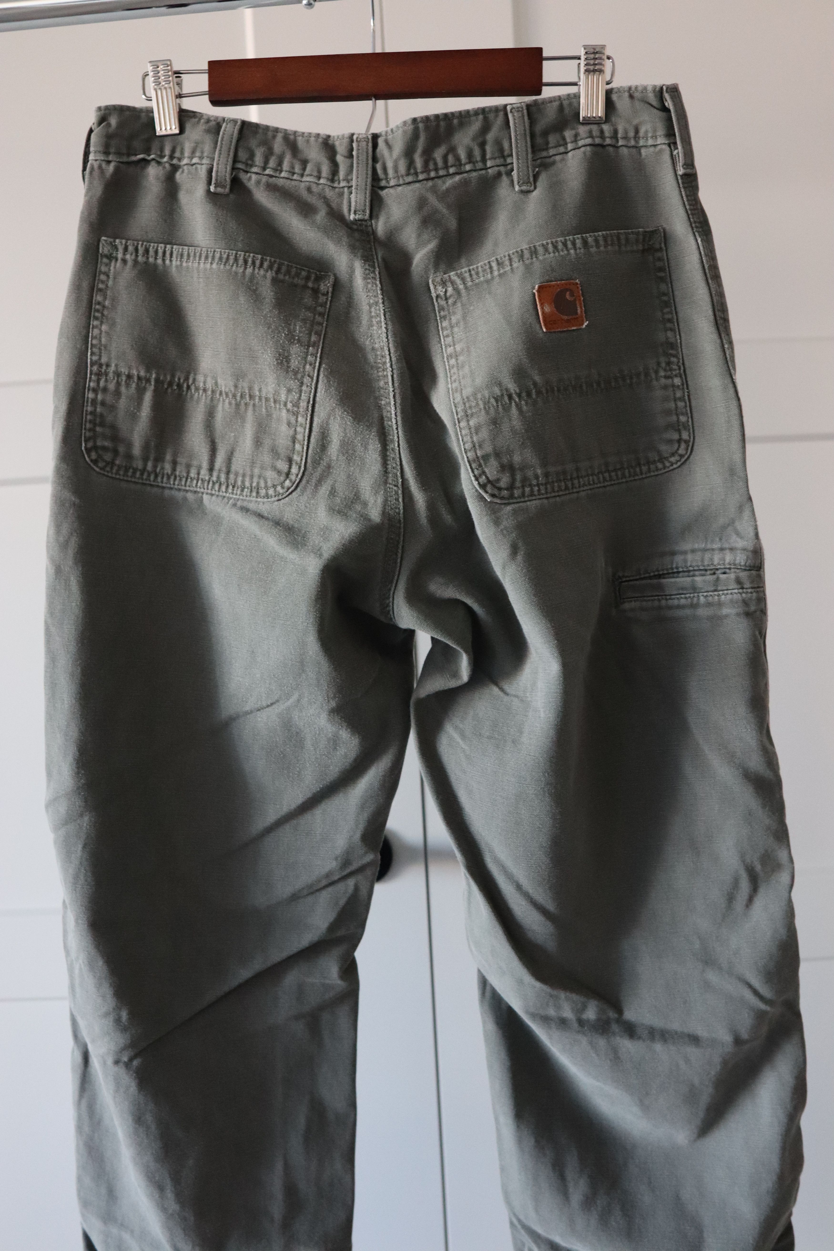 Carhartt Carhartt 33x34 Faded Green Double Utility Carpenter Pants Size US 33 - 3 Thumbnail