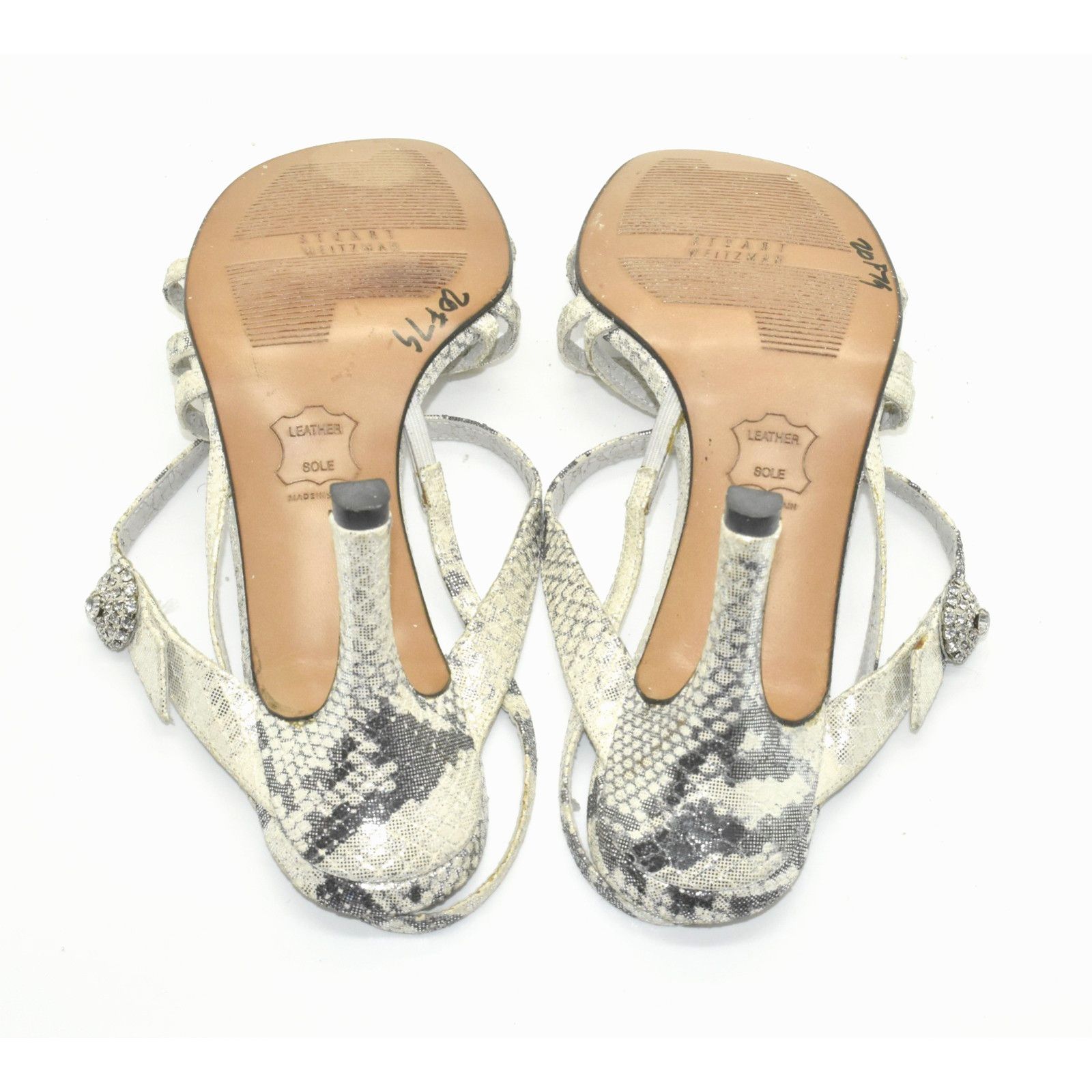 Stuart Weitzman STUART WEITZMAN Snake Embossed Rhinestone Sandal Heels 6.5M Size US 6.5 / IT 36.5 - 6 Thumbnail