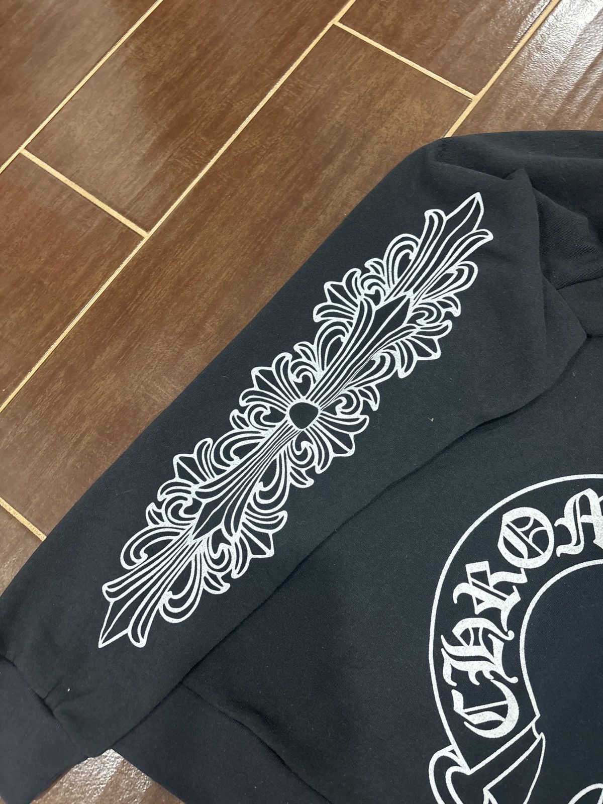 Chrome Hearts Vintage Thermal Floral Horseshoe Hoodie M