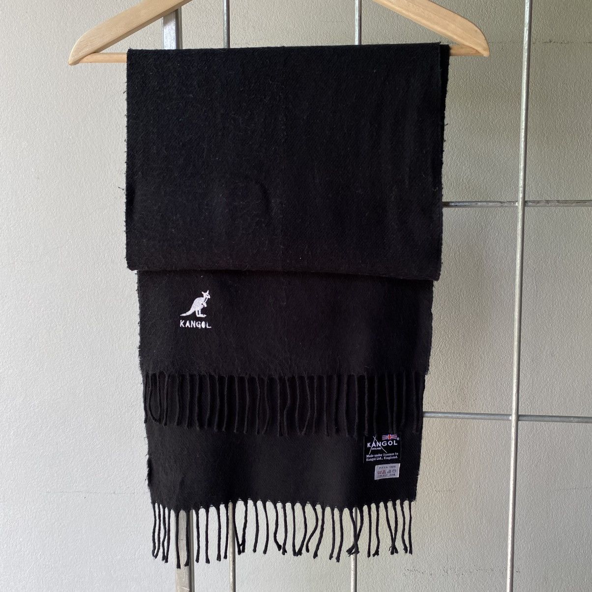 Kangol KANGOL Black Scarf with White Logo Embroidery Size ONE SIZE - 5 Thumbnail