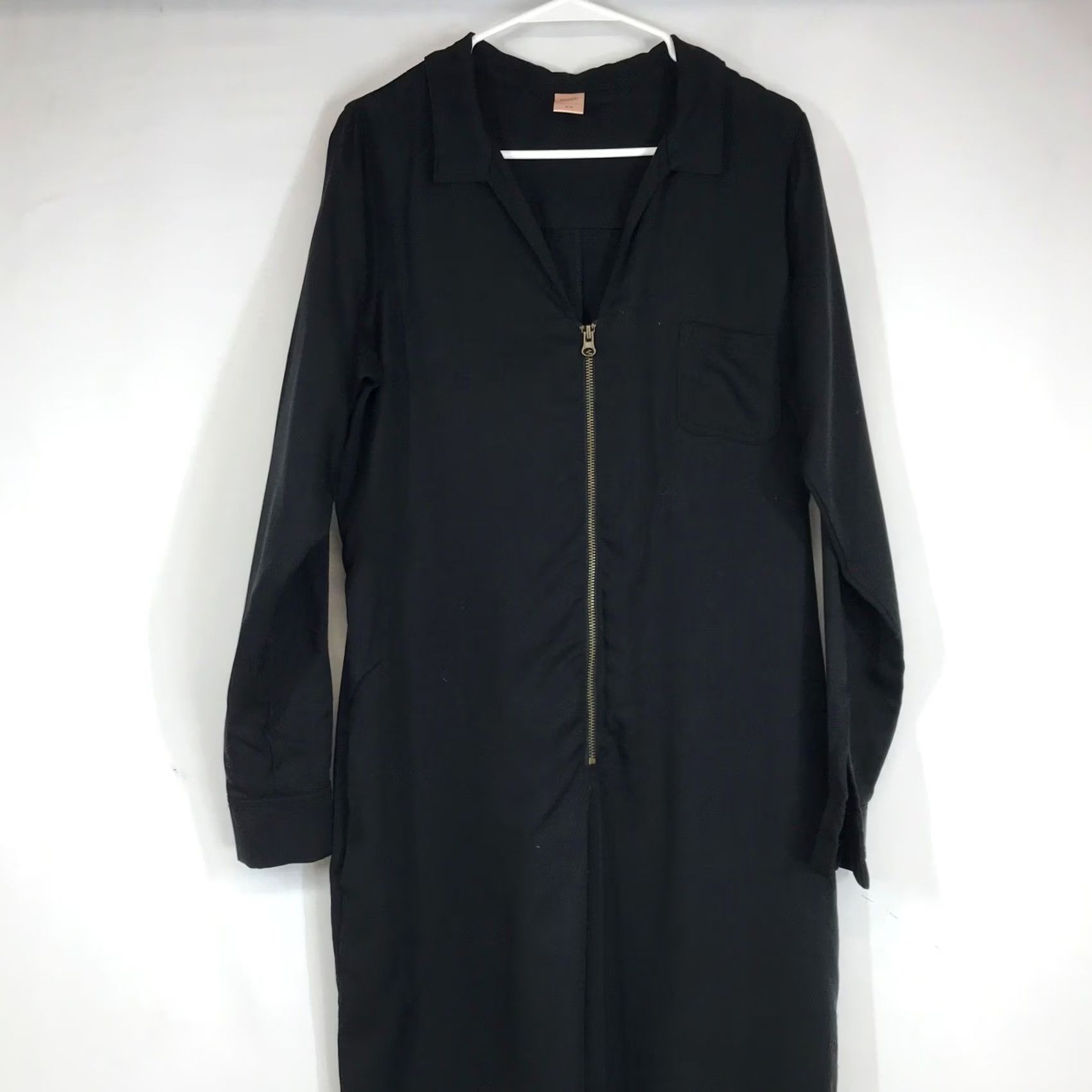 Vintage Smash + Tess Jumpsuit Romper Womens M Black Tencel Zip Front Long Sleeve Utility Size M / US 6-8 / IT 42-44 - 2 Thumbnail
