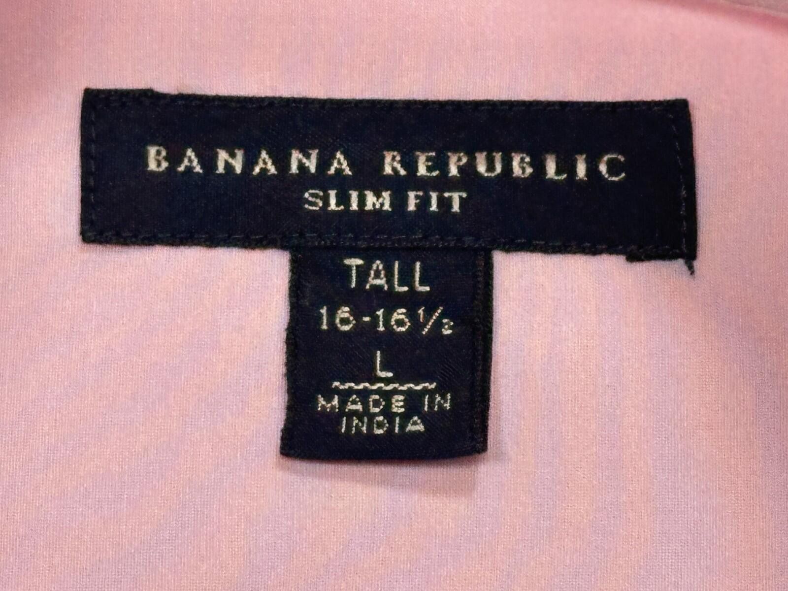 Banana Republic Banana Republic Tall Slim Fit L/S Button Up Pink Men L Size US L / EU 52-54 / 3 - 6 Thumbnail