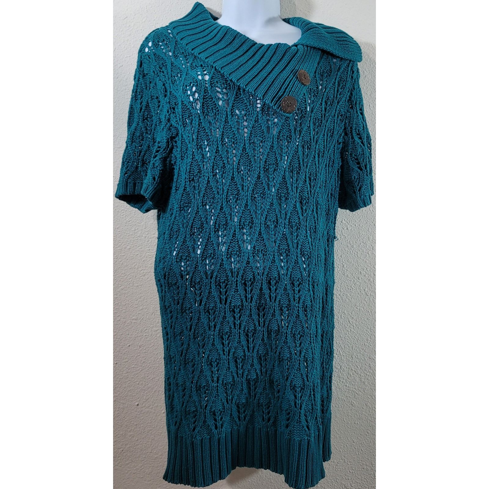 Other Cato Dark Teal Cowl Neck Chunky Knit Sweater 18W 20W Size XXL / US 16-18 / IT 52-54 - 1 Thumbnail