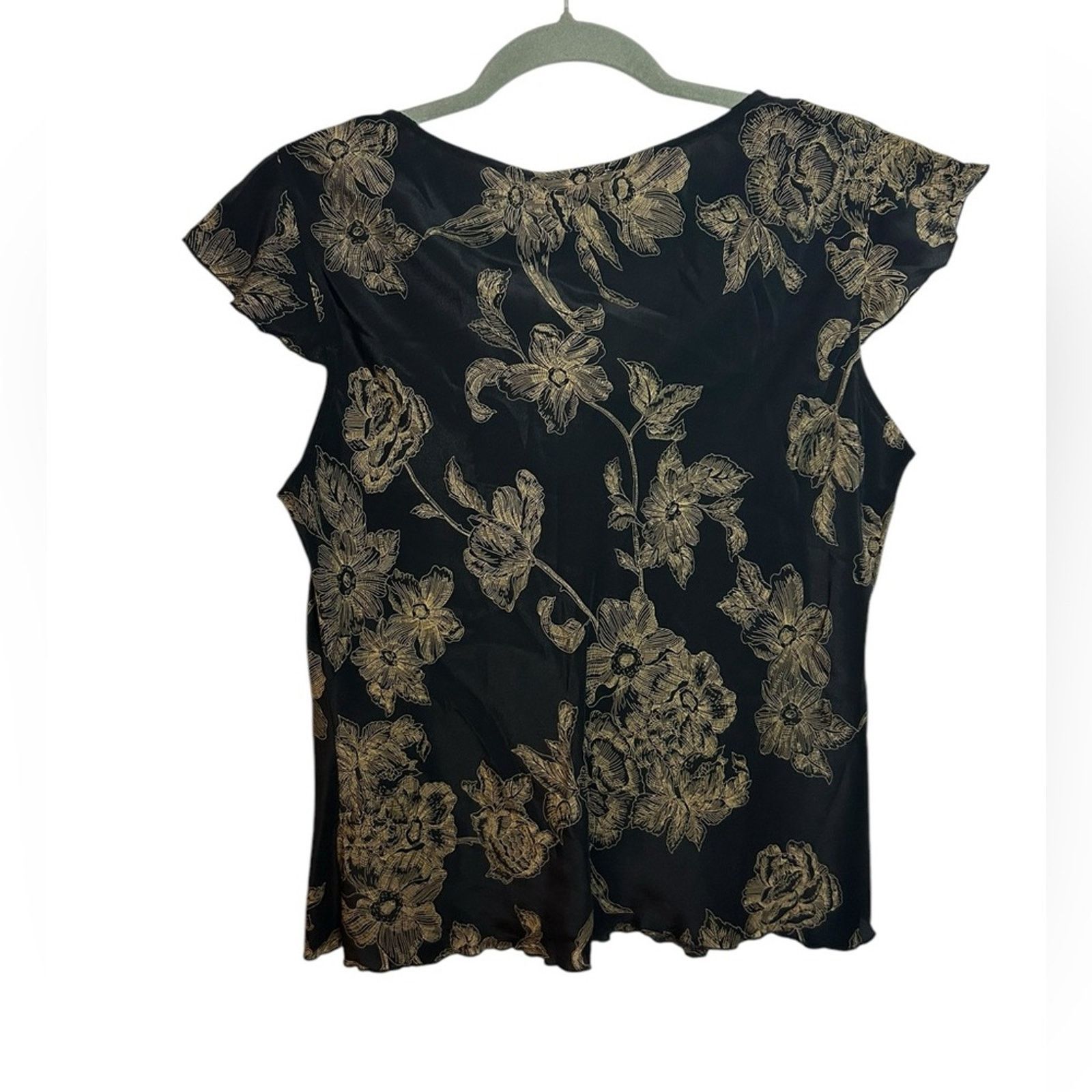 Apt. 9 Nwt Apt. 9 Floral Y2K Silk Drape Neck Blouse Size M / US 6-8 / IT 42-44 - 2 Thumbnail