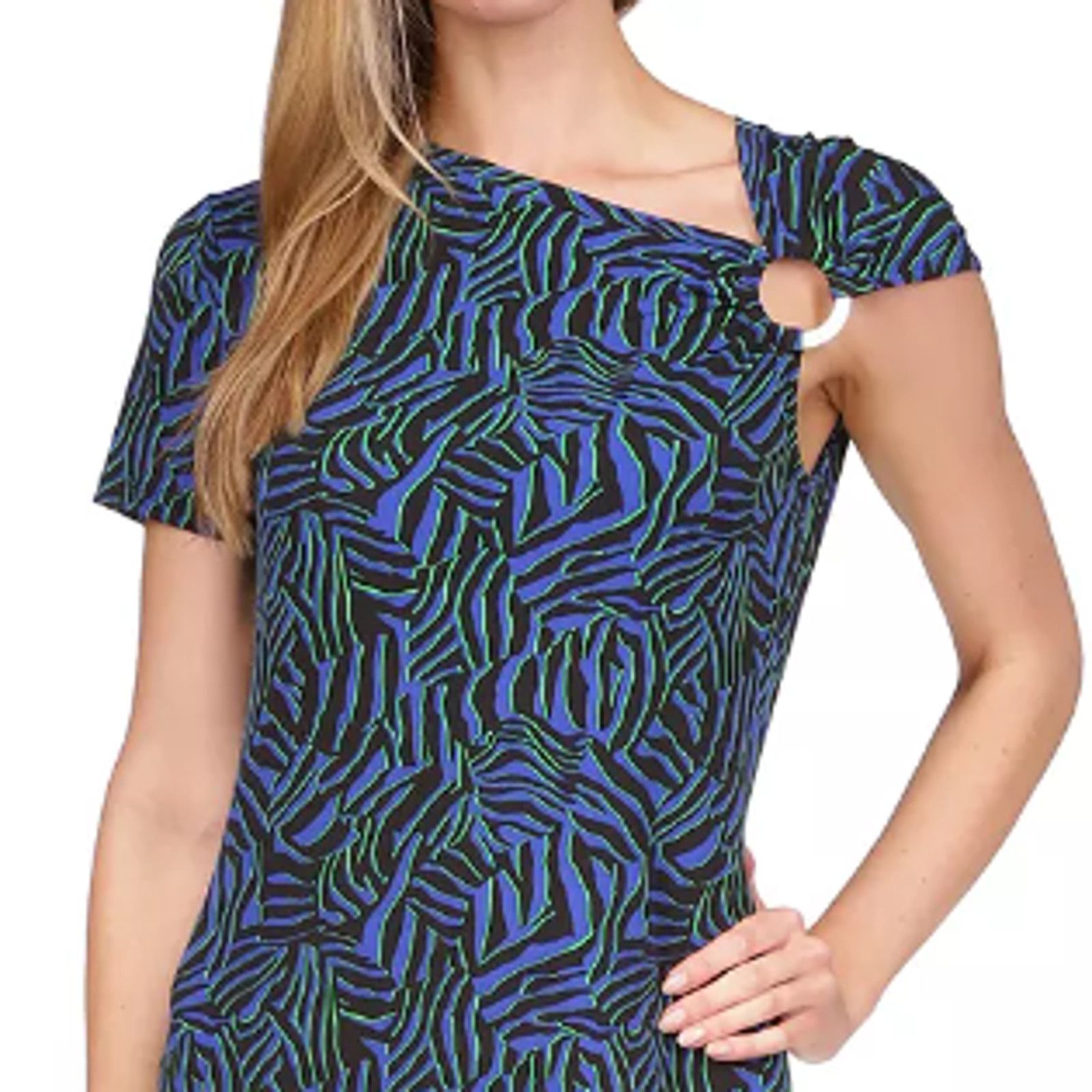 MICHAEL MICHAEL KORS Women's Zebra-Print Ring Mini Dress XL