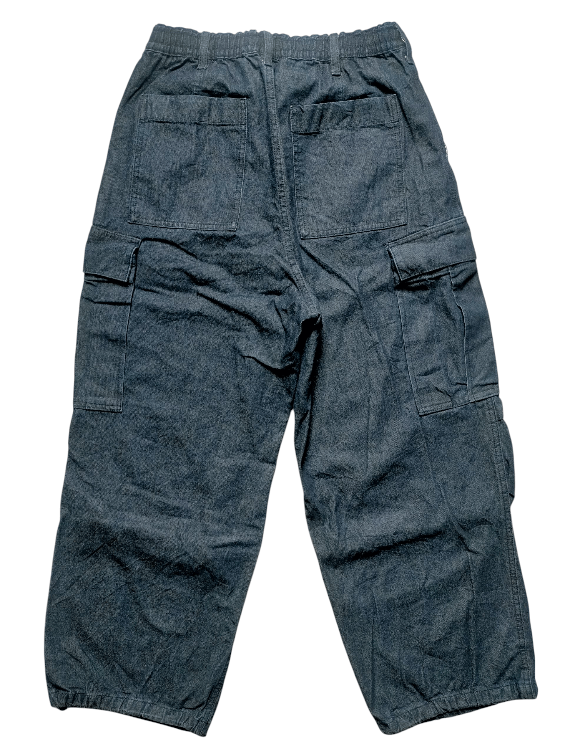 GU Parachute Denim Baggy wide Leg Cargo Jeans