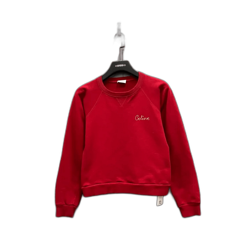 Celine Celine Red Sweatshirt with Gold Embroidery-yf Size US S / EU 44-46 / 1 - 1 Thumbnail