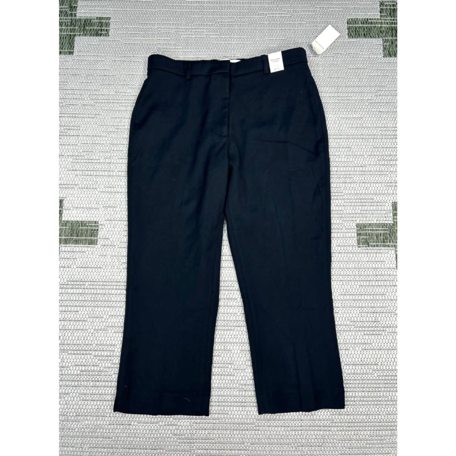 Abercrombie & Fitch Abercrombie & Fitch Pants Womens 26 Black Stretch Mid Rise Straight Leg Modern Classic Casual Travel Size 26" / US 2 / IT 38 - 2 Thumbnail