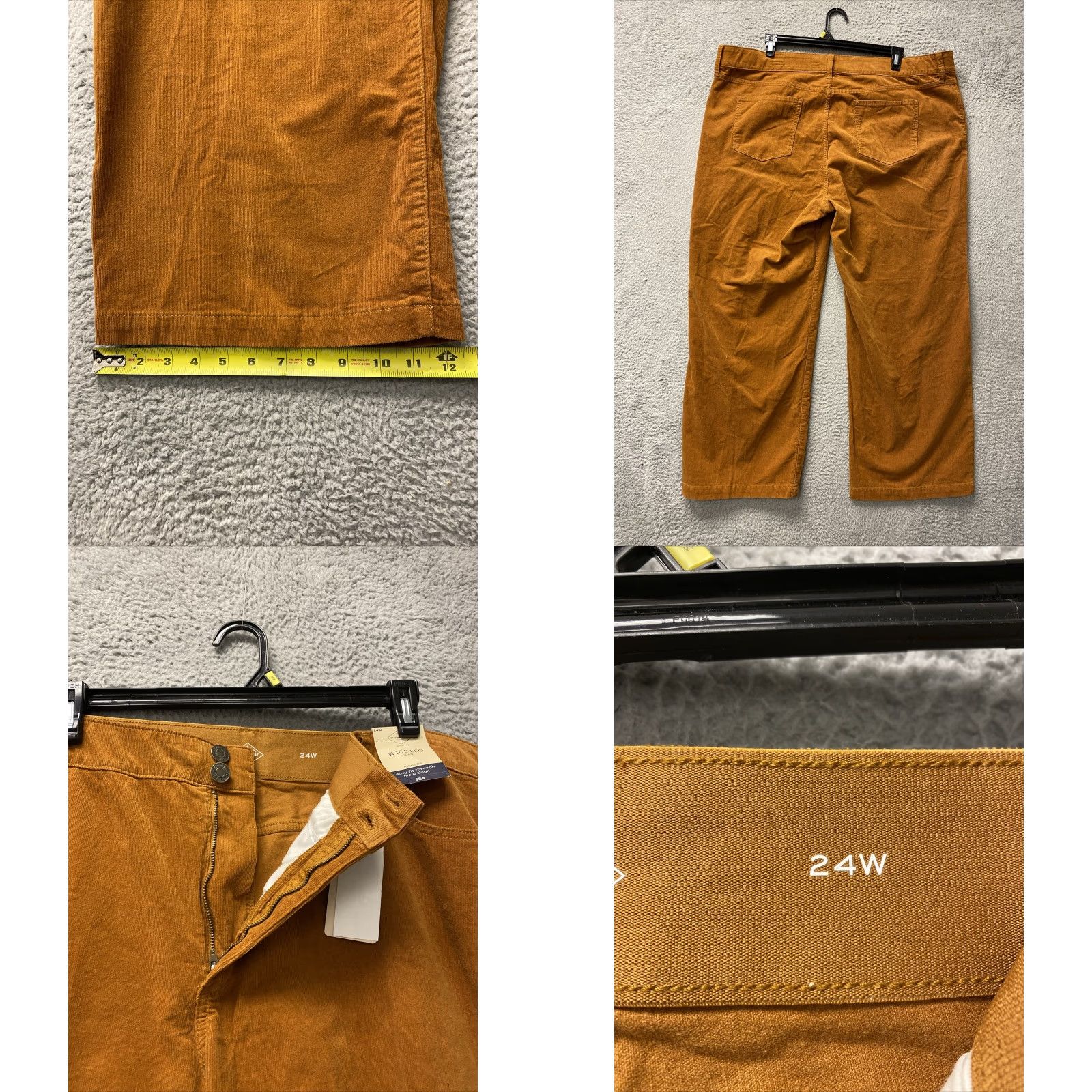 Vintage St. John's Bay Women’s Wide Leg Pants 24W Corduroy Brown Pecan Straight Casual Outdoor Size 42" / US 20 - 8 Thumbnail