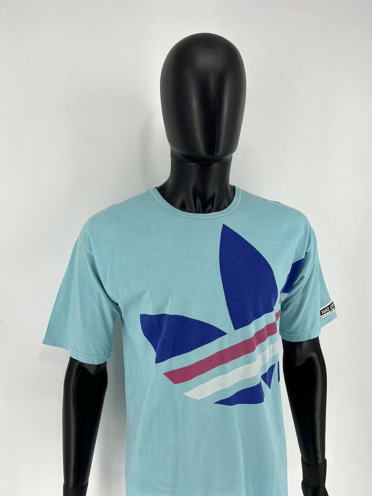 Adidas 90s Vintage Adidas Take Off Big Logo tee shirt Size US M / EU 48-50 / 2 - 3 Thumbnail