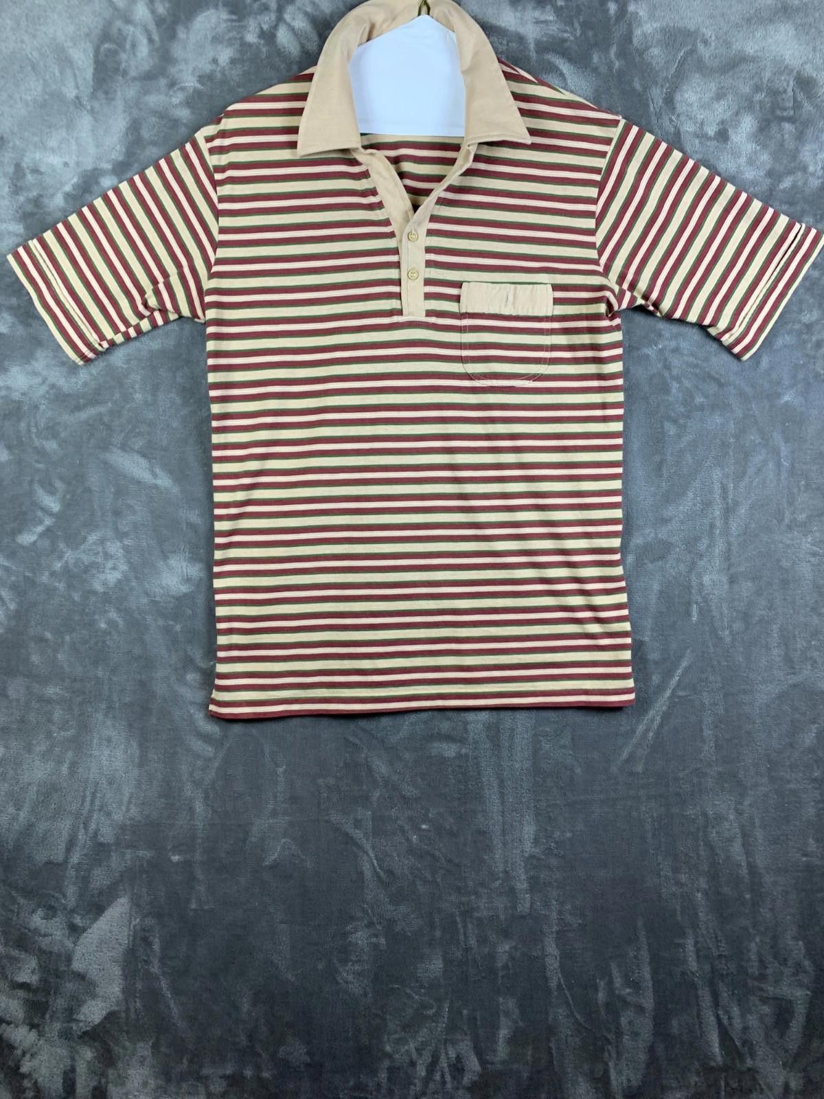 Designer Vintage JC Penney Par Four Mens SS Striped Polo Shirt (241) Size US L / EU 52-54 / 3 - 1 Thumbnail