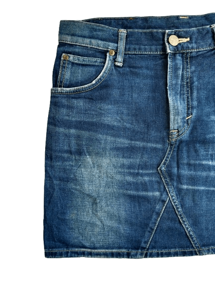 Lee Vintage Lee Mini Skirt Blue Denim Nice Style Size 31" - 5 Thumbnail