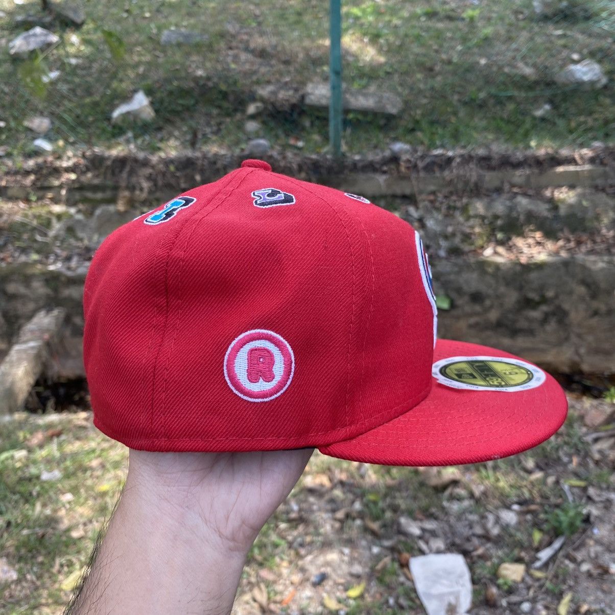 Bape × MLB × New Era BAPE x New Era 59FIFTY Kids Red Full Patch Fitted Cap Size ONE SIZE - 3 Thumbnail