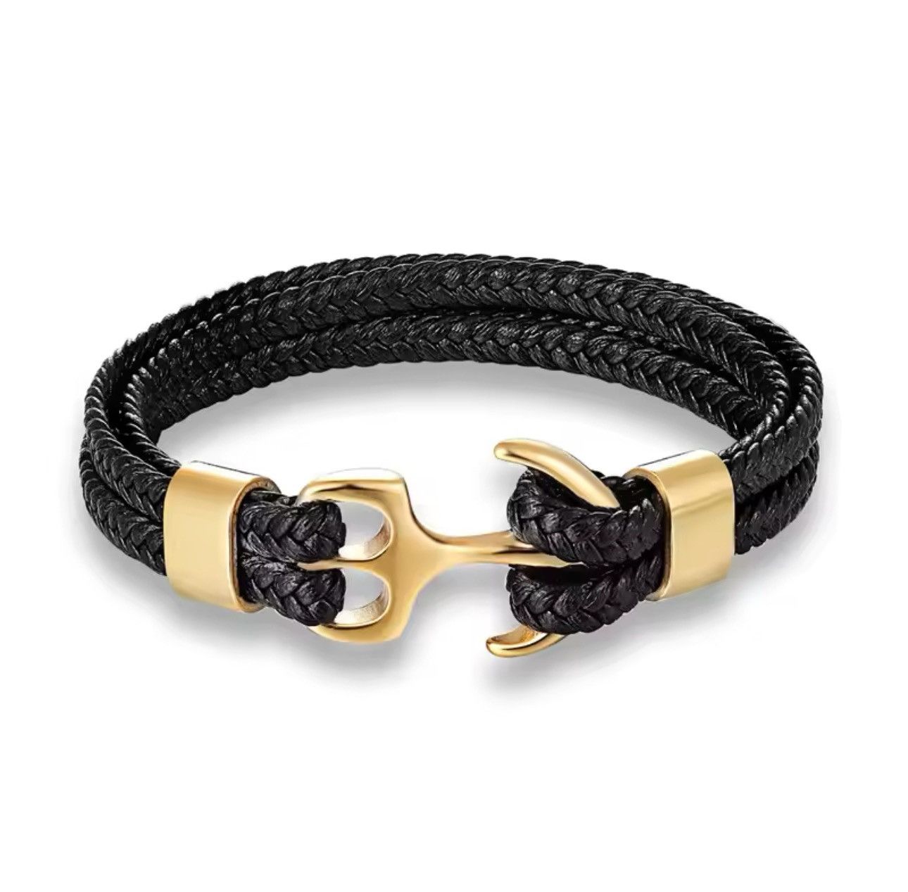 Vintage 23cm Navy Anchor Woven Multilayer Leather Bracelets Size ONE SIZE - 2 Thumbnail