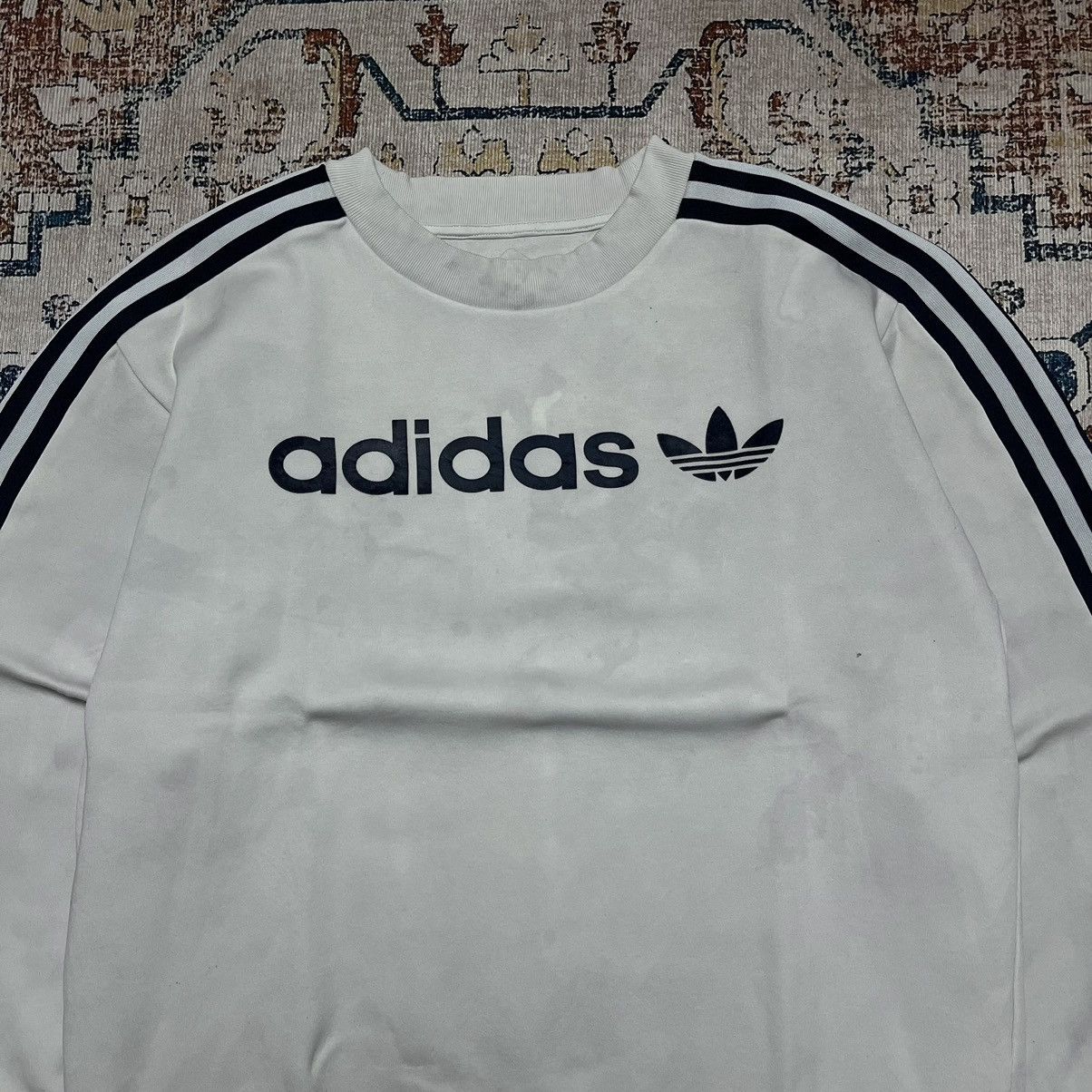 Adidas Addidas With 3 Stripes and Big Logo Sweatshirts Size US L / EU 52-54 / 3 - 2 Thumbnail