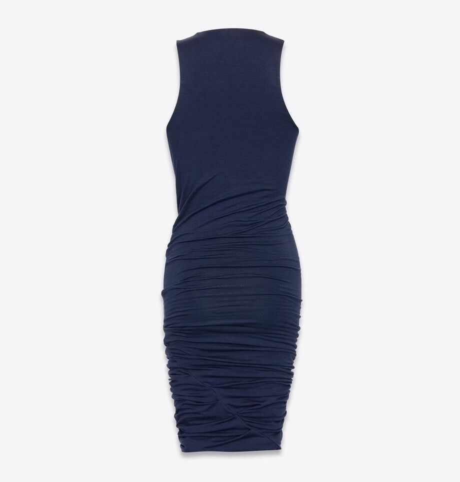 Saint Laurent Paris o1s1wg110625 776444 Tank Dress in Jersey in Blue Size XS / US 0-2 / IT 36-38 - 2 Thumbnail