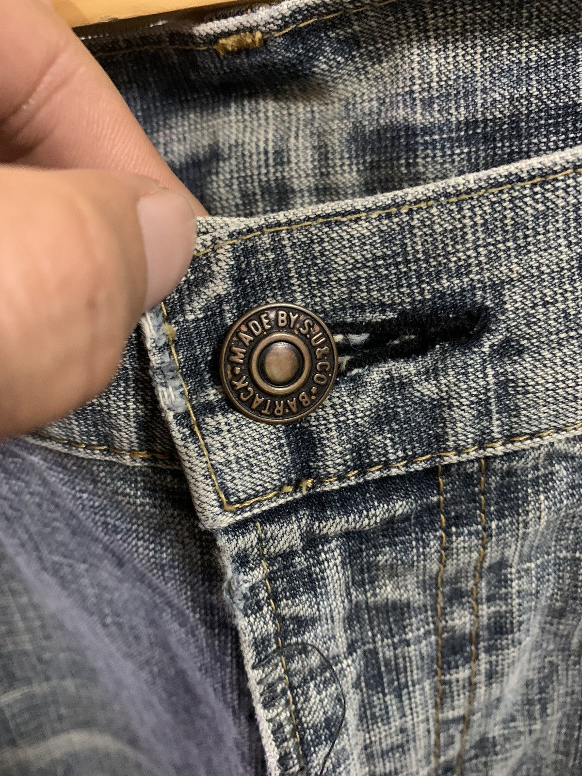 Japanese Brand BARTACK Distressed Denim Size US 34 / EU 50 - 8 Thumbnail