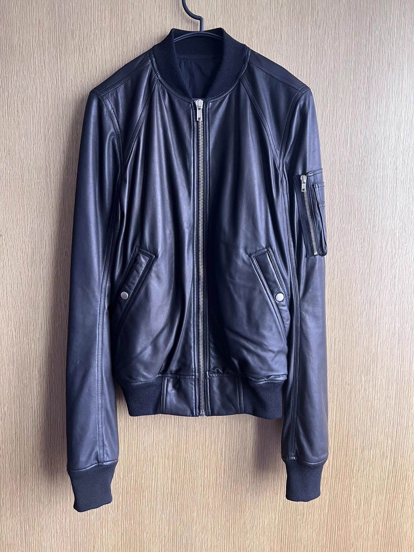 Rick Owens Drkshdw Rick Owens Main Line Ma1 Lambskin Leather Jacket Size US M / EU 48-50 / 2 - 1 Thumbnail