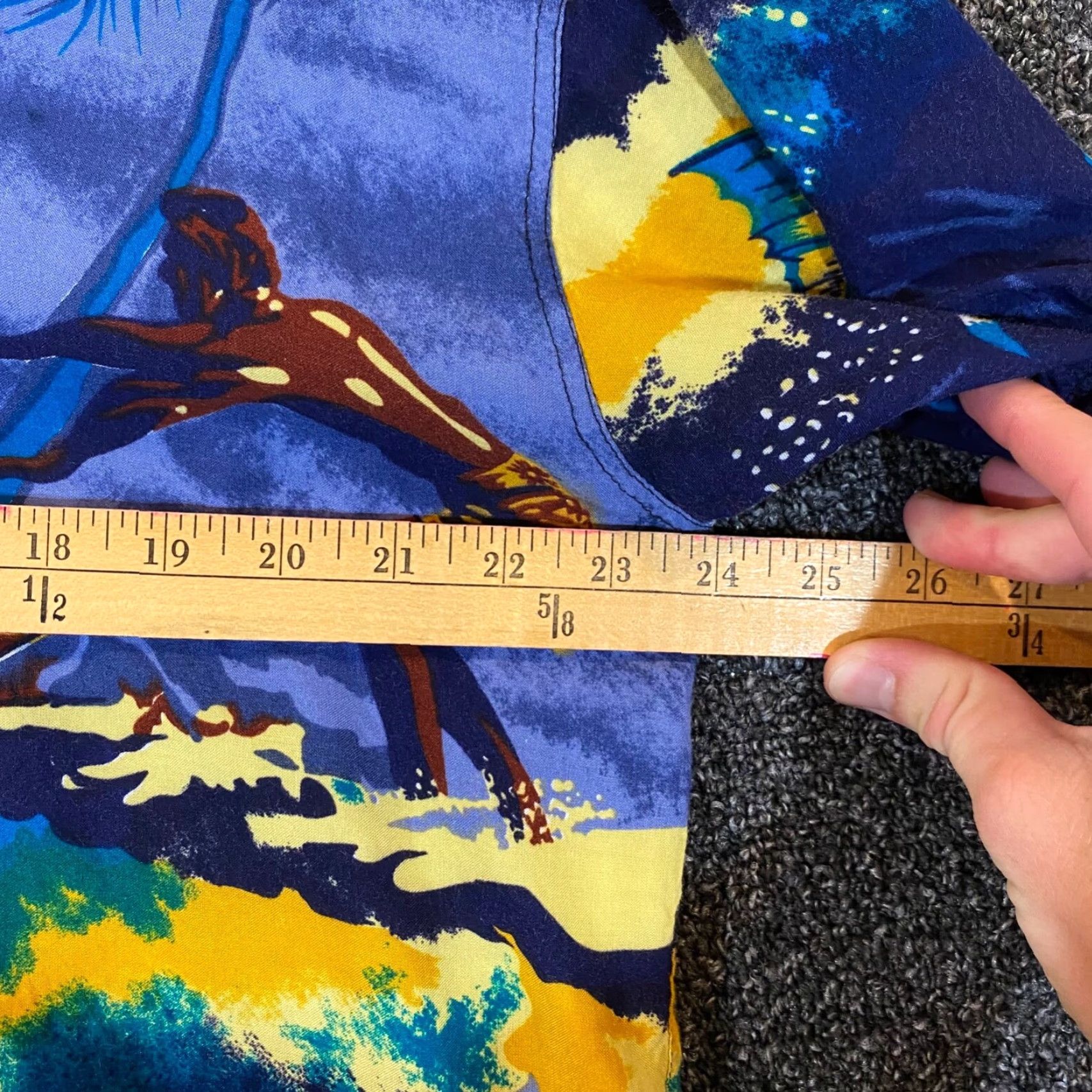 Vintage WINGO Hawaiian Shirt Mens XL Blue Floral Surfing Button Up Short Sleeve Rayon Shirt Size US XL / EU 56 / 4 - 5 Thumbnail