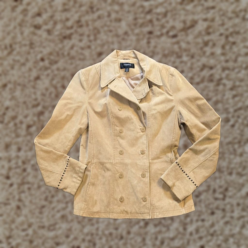 Vintage Colebrook Jacket Womens Size Small Beige Leather Fitted Western Jacket Size S / US 4 / IT 40 - 1 Thumbnail