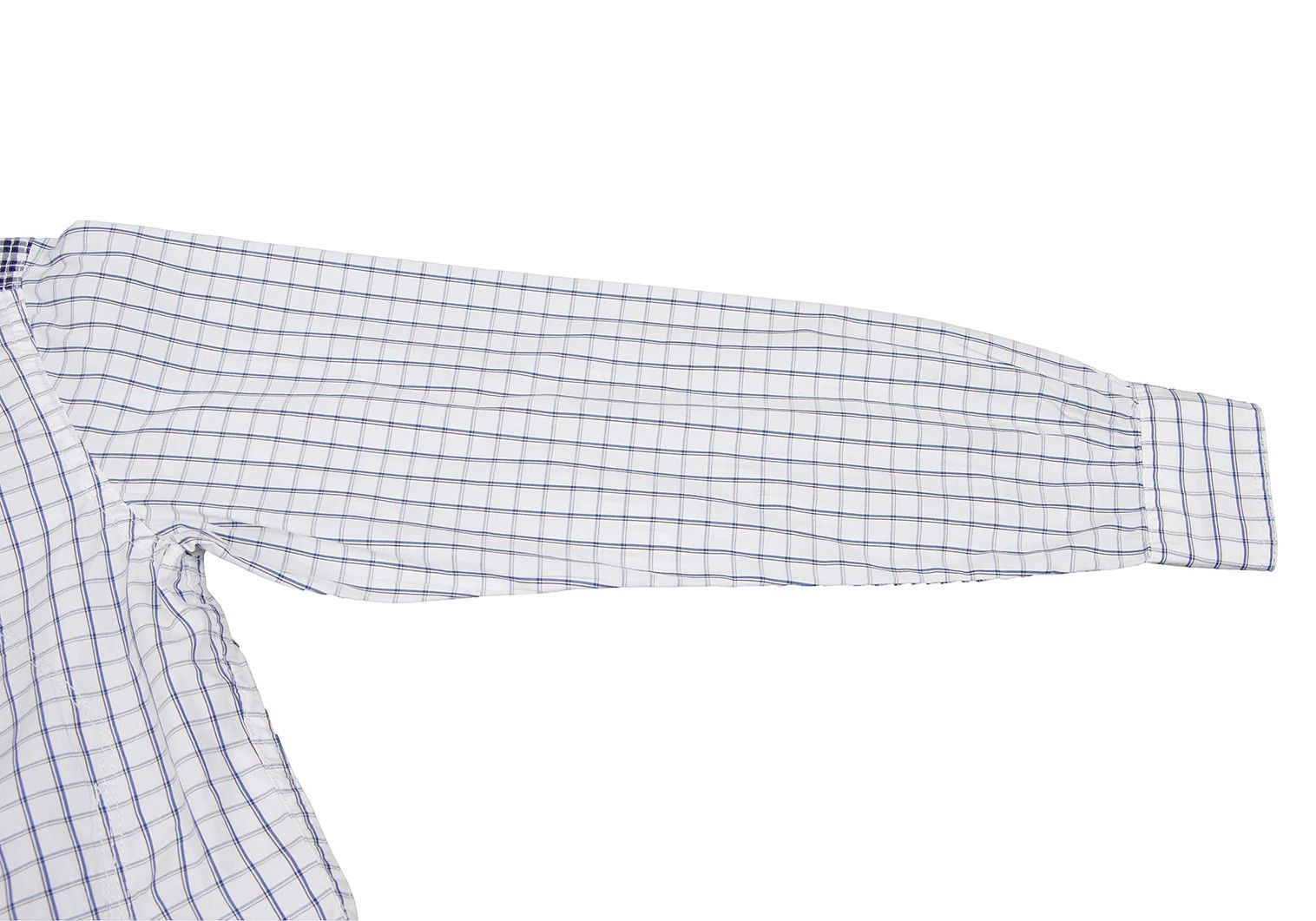 Junya Watanabe Patch Design Round Hem Check Button-Down Shirt White/Navy XS Size US XS / EU 42 / 0 - 7 Thumbnail