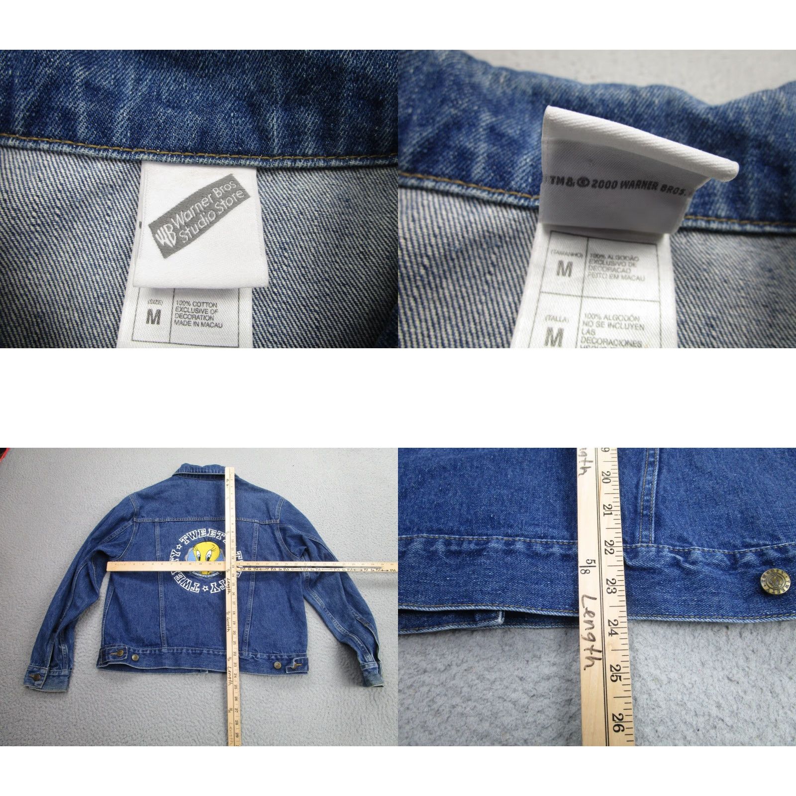 Vintage VINTAGE Warner Bros Jacket Shirt Womens M Blue Tweety Denim Bomber 90s 90s Theme Size 32" / US 10 / IT 46 - 8 Thumbnail
