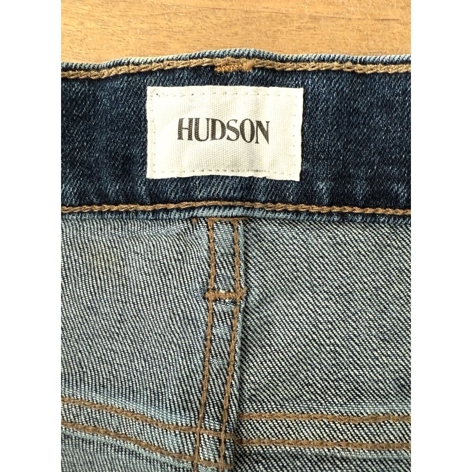 Hudson VINTAGE Hudson Ethan Biker Skinny Moto Jeans Mens 36 (Measures 38x30.5) Raw Hem Splatter Blue Denim Cotton Size US 36 / EU 52 - 3 Thumbnail