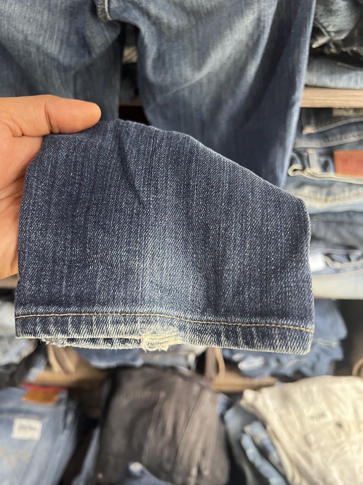 Edwin 🔥Something by Edwin Flared Distressed Denim Size 29" - 15 Thumbnail
