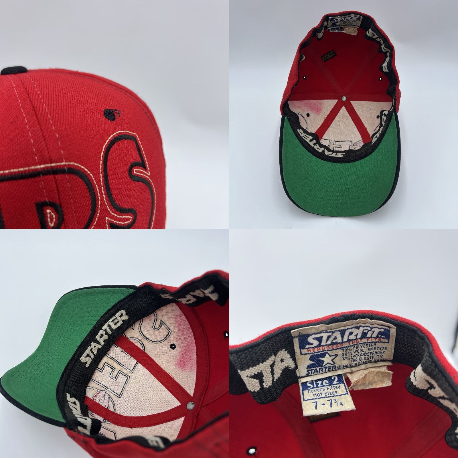 NFL VINTAGE NFL Starter Wool Blend Cap - Red, 7 1/4, 90s Big Logo, Fitted, Twill, Men, Hat, Sports Size ONE SIZE - 8 Thumbnail