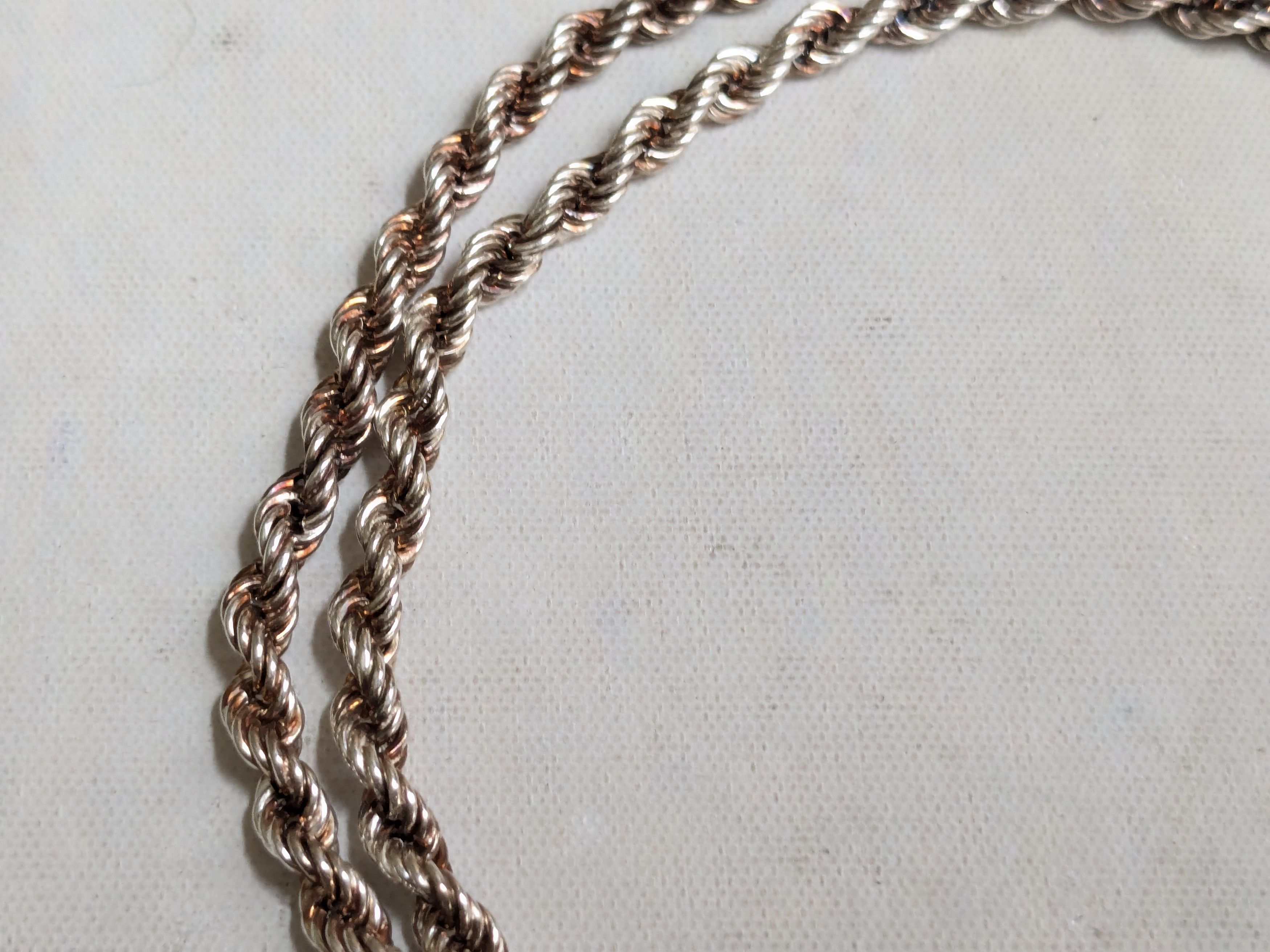 Jewelry Milor Sterling Silver Rope Necklace Twist 24" Size ONE SIZE - 5 Thumbnail