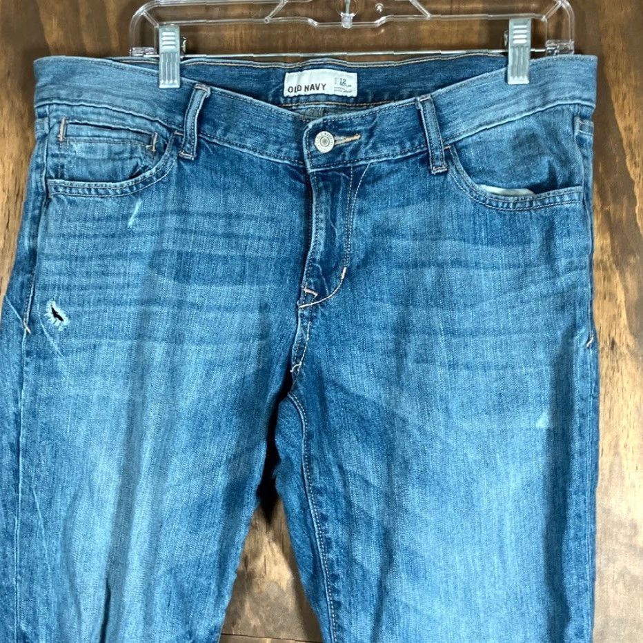 Old Navy Old Navy Womens Jeans Blue Denim Mid Rise Crop Cuffed Capri 12R Size 24" / US 00 / IT 34 - 2 Thumbnail