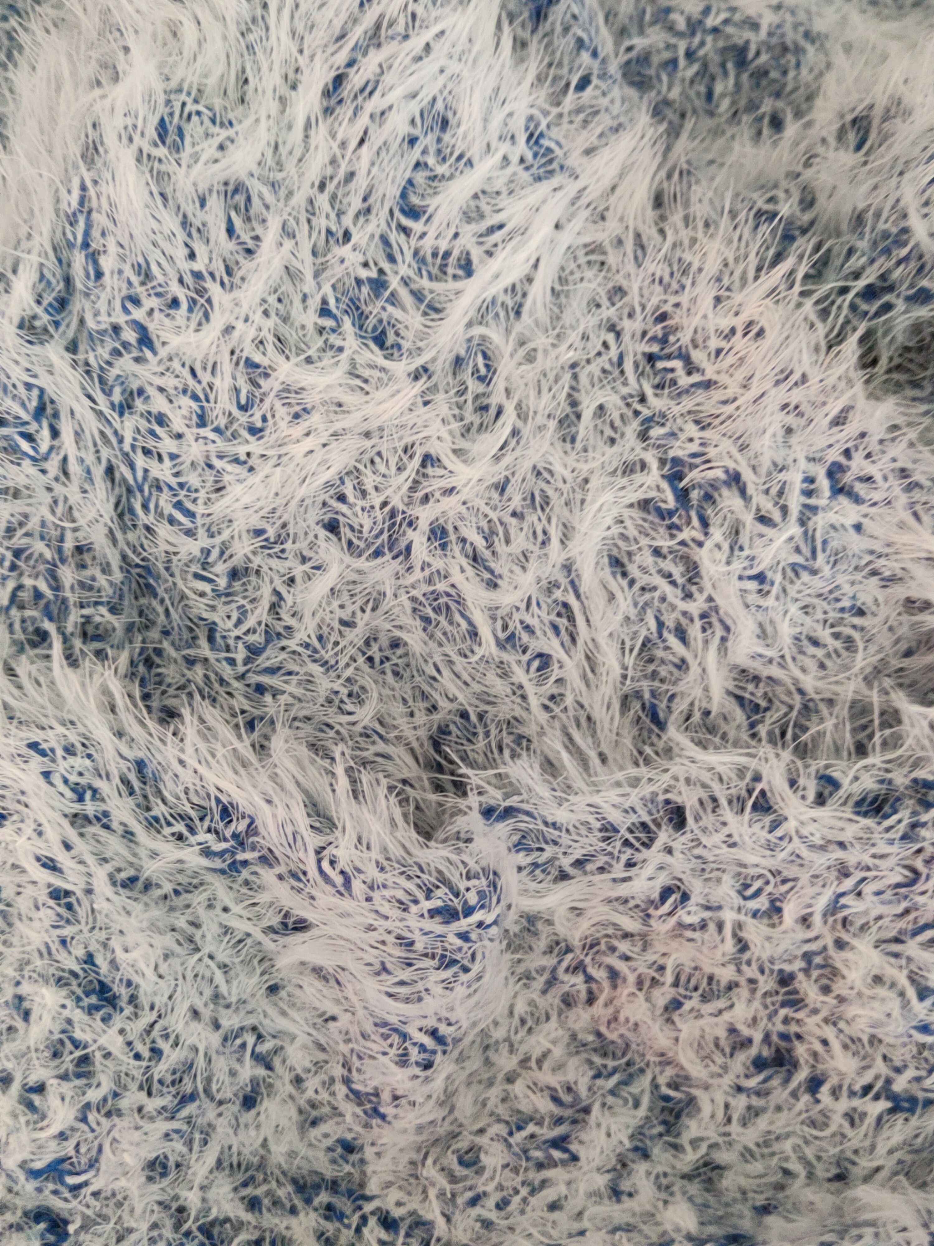 Homespun Knitwear Innocente White Blue Shag Shaggy Fur Mohair Knitwear #S1966 Size M / US 6-8 / IT 42-44 - 10 Thumbnail