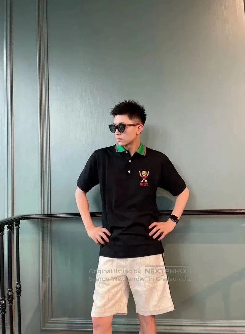 Gucci Gucci Short-sleeved Polo shirt with kitten embroidery Size US S / EU 44-46 / 1 - 8 Thumbnail
