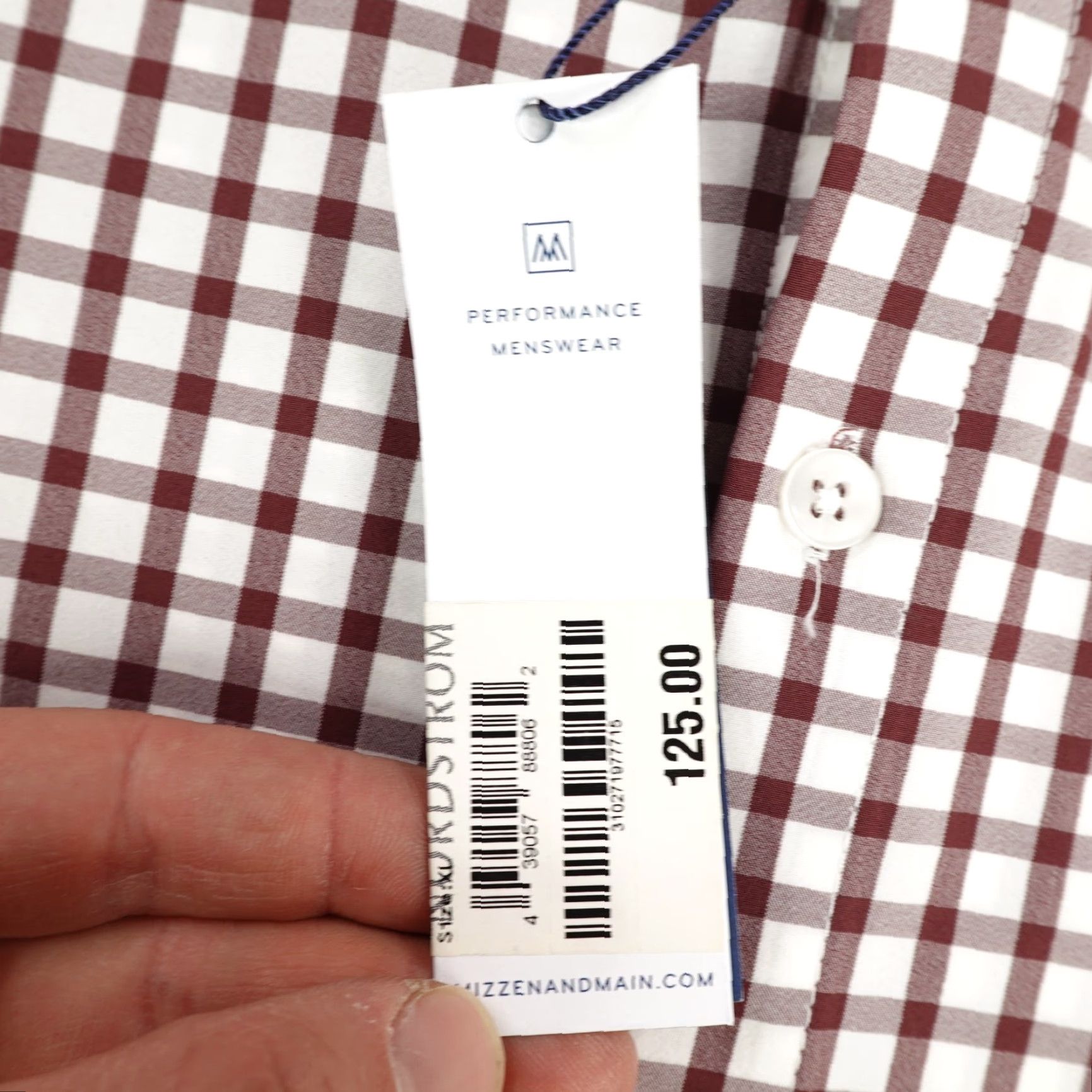 Mizzen+Main Mizzen+Main Shirt Mens XL Red Plaid Button-Up Performance Breathable Lightweight Stretch Size US XL / EU 56 / 4 - 5 Thumbnail