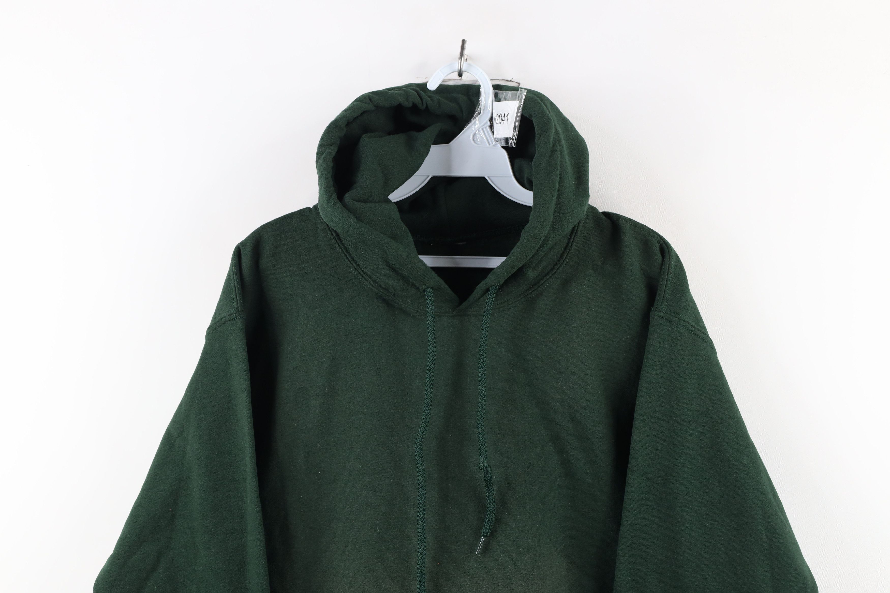 Vintage Vintage 90s Streetwear Blank Hoodie Sweatshirt Hunter Green Size US S / EU 44-46 / 1 - 2 Thumbnail